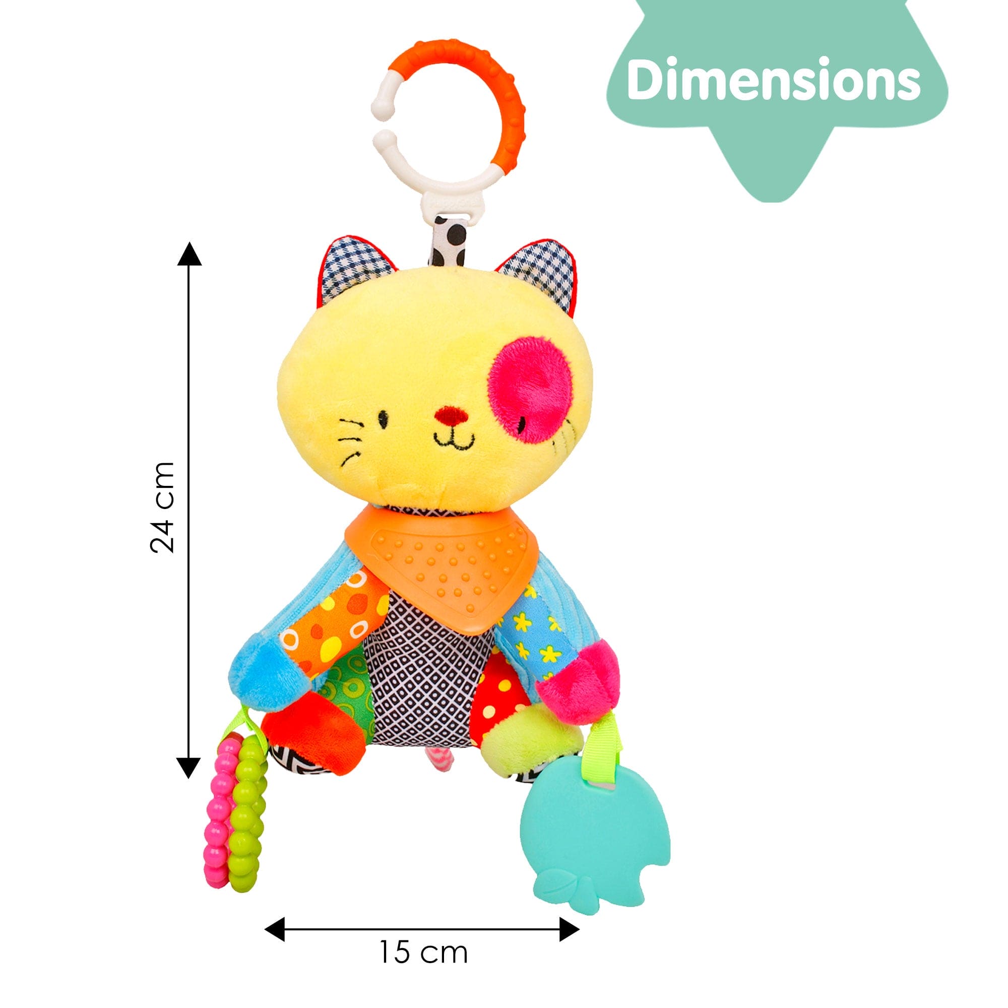 Mr. Patches Yellow Premium Hanging Toy With Teether