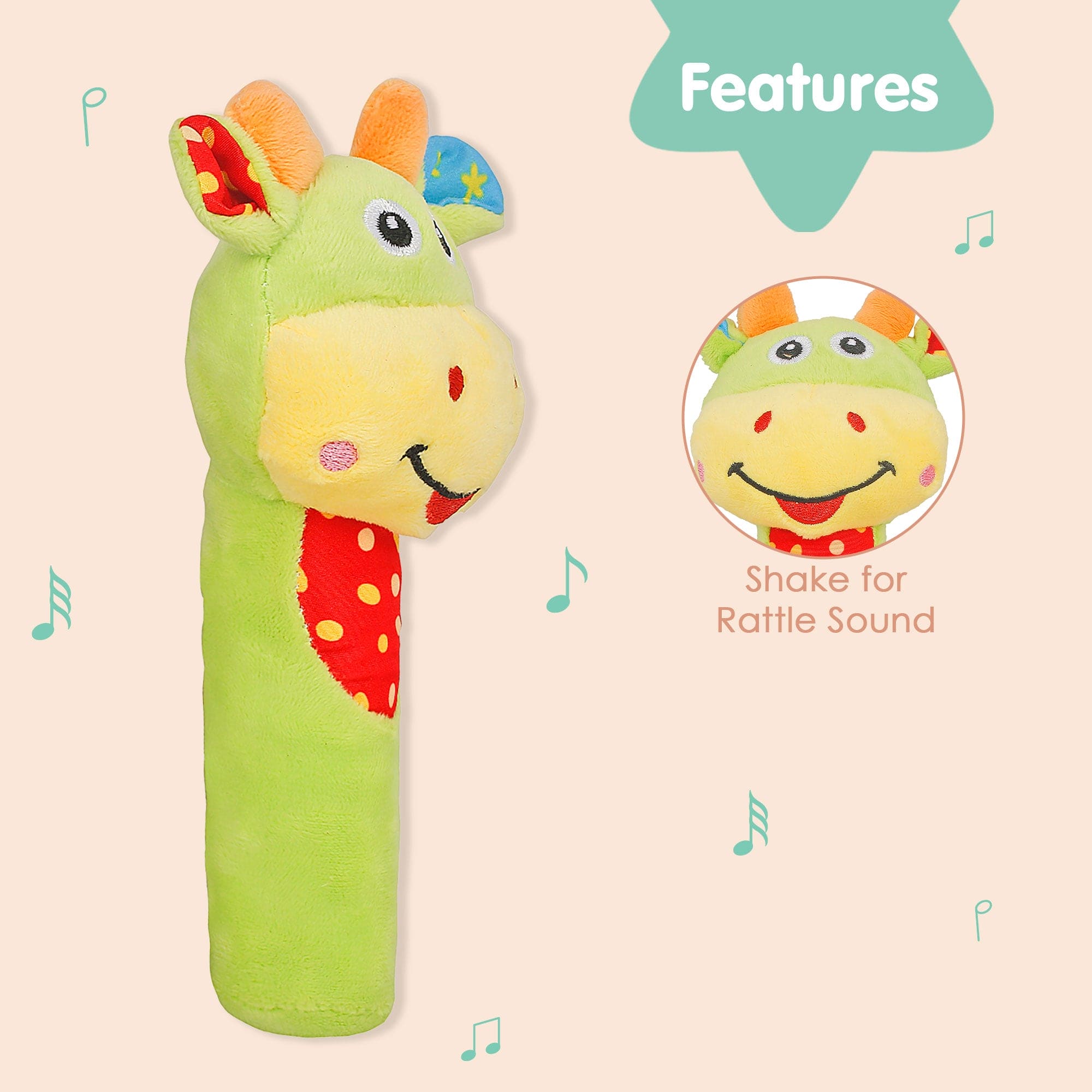 Smart Giraffe Green Rattle