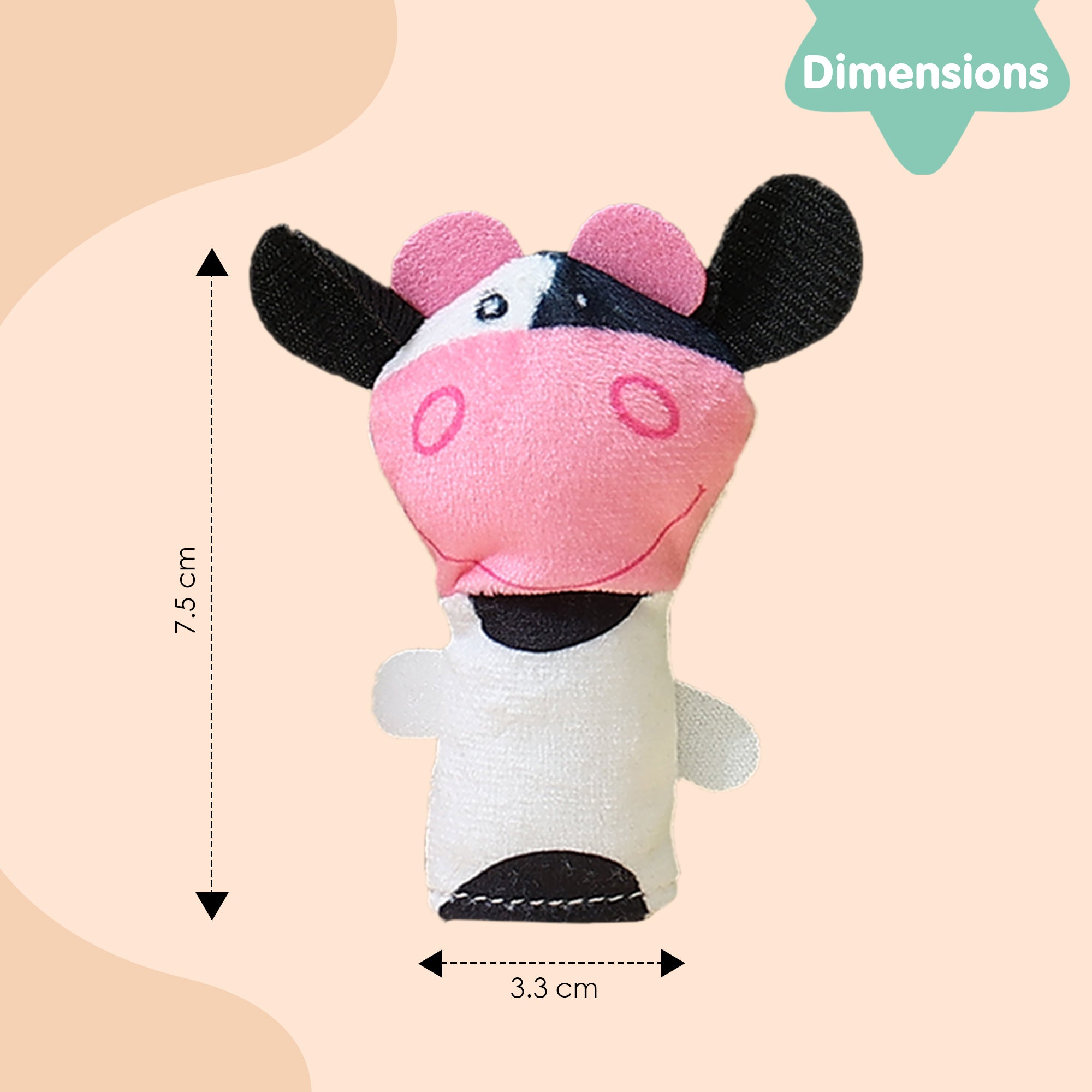 Baby Moo Animal Buddies Play Time Pack of 5 Plush Storytelling  Finger Puppets - Multicolour