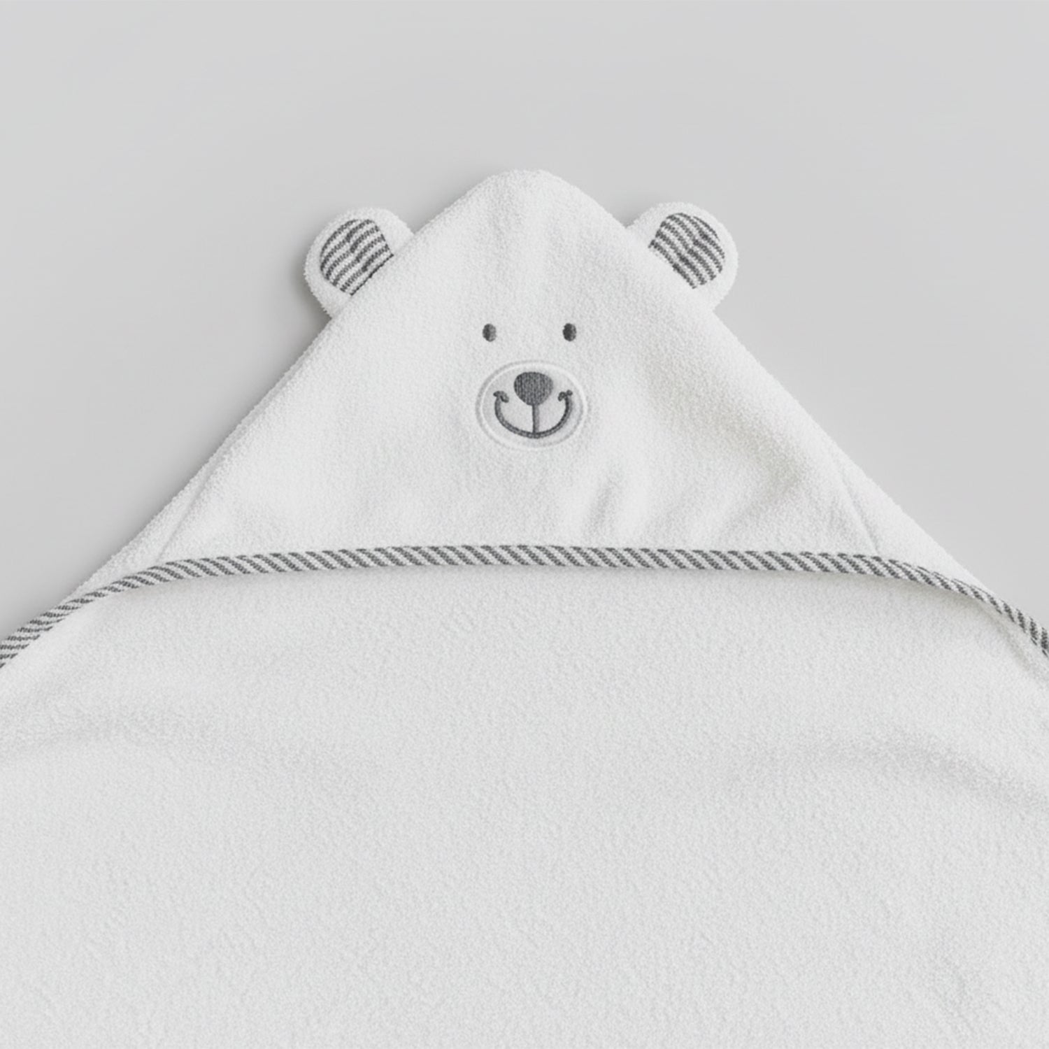 Baby Moo Polar Bear 3D Absorbent Hooded Towel - White