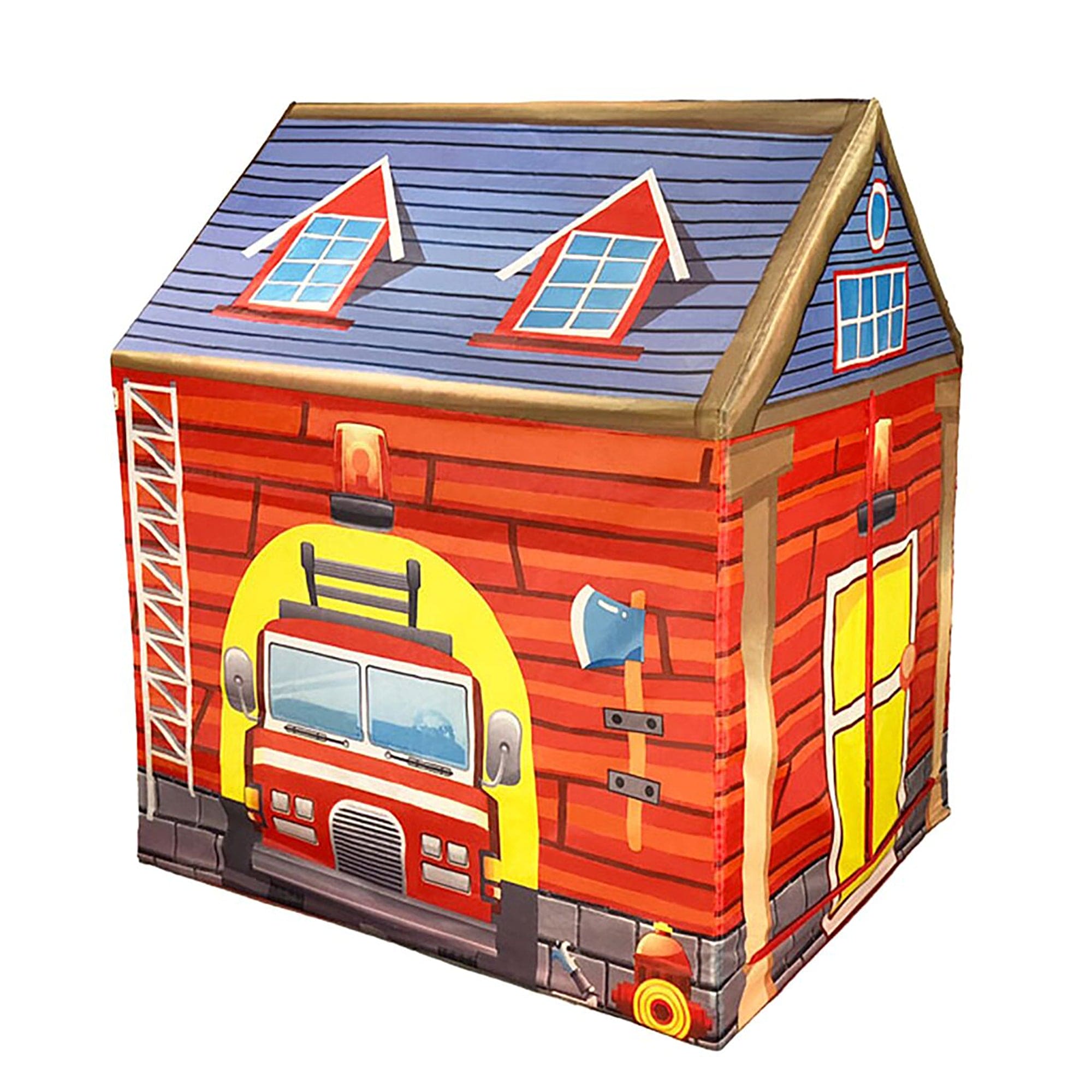 Playtime Foldable Tent House Fire Station - Red