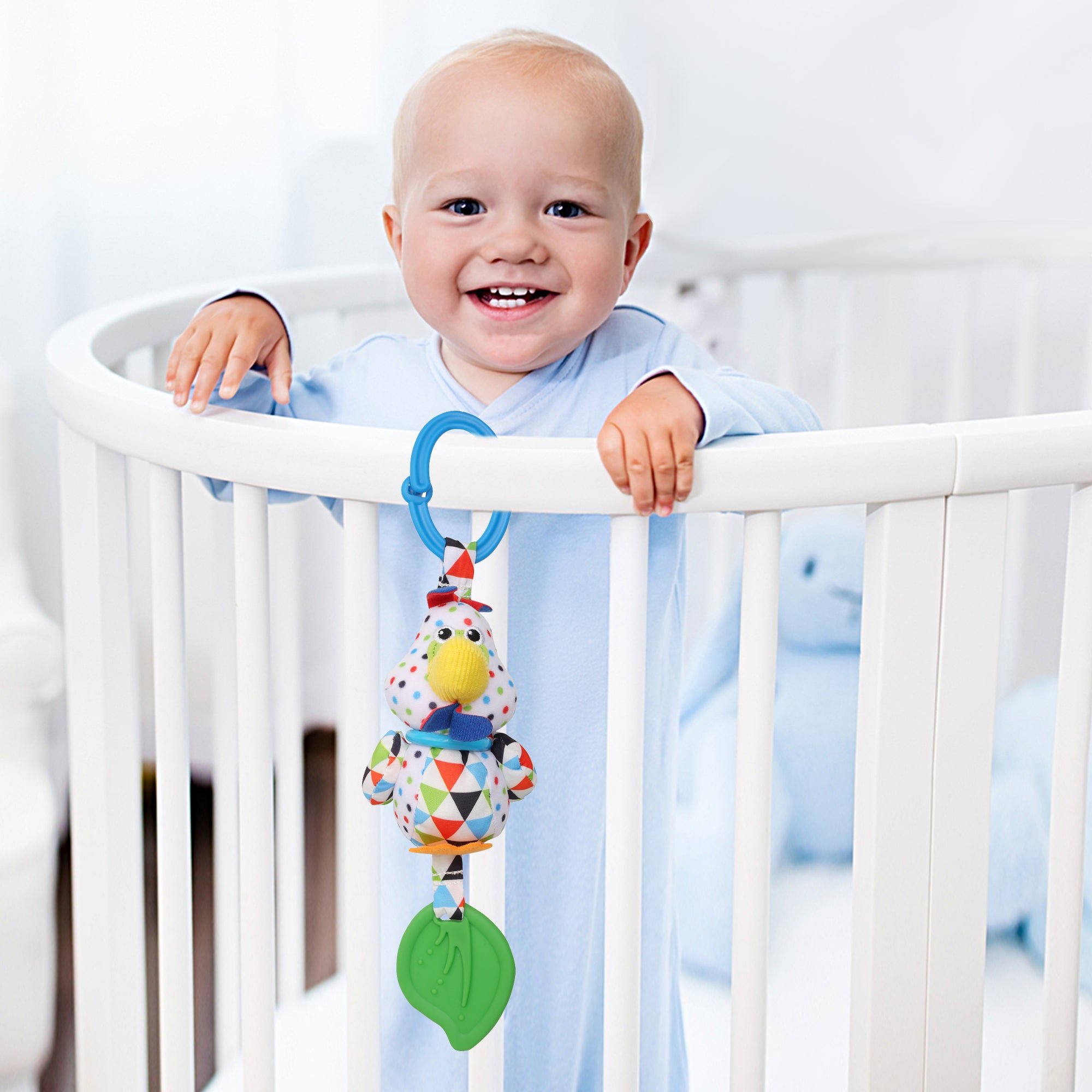 Chicken White Hanging Toy With Vibrations With Teether