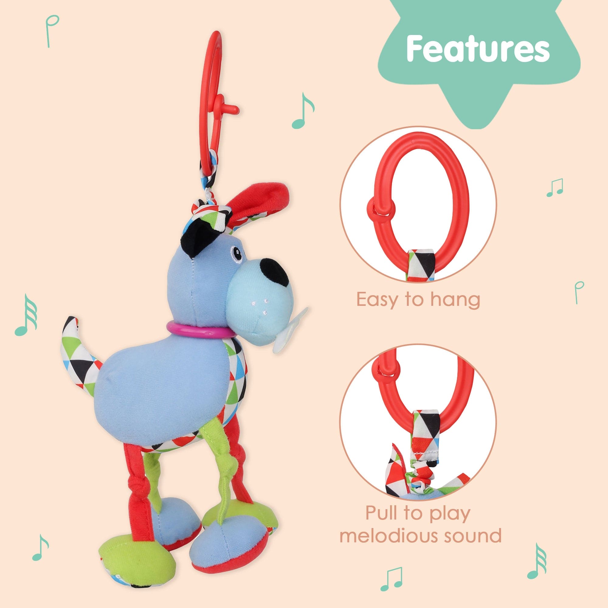 Puppy Blue Hanging Toy With Vibrations