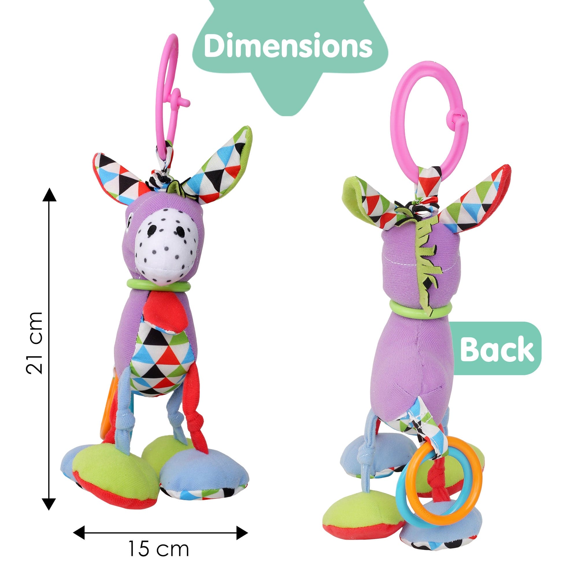 Donkey Purple Hanging Toy With Vibrations