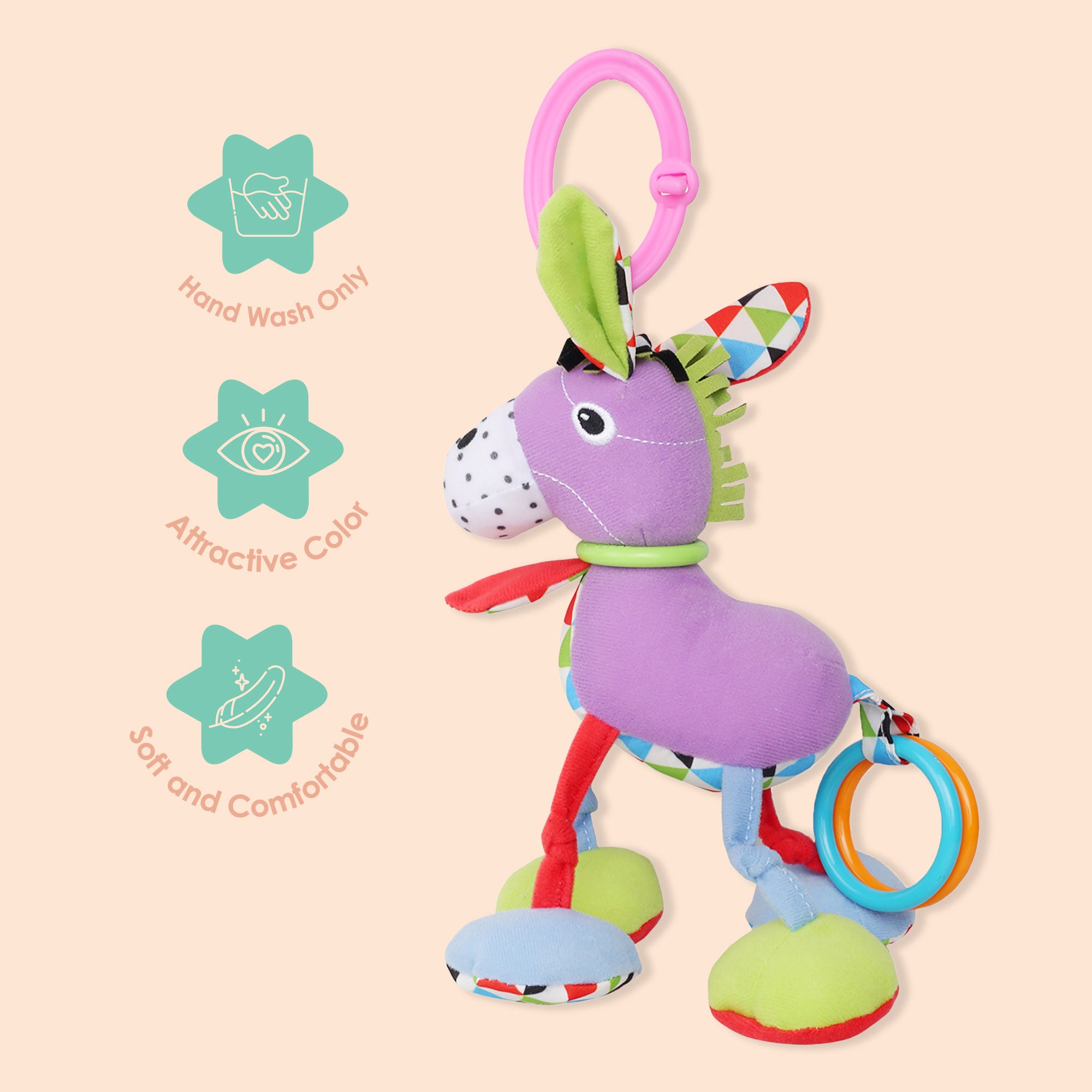 Donkey Purple Hanging Toy With Vibrations