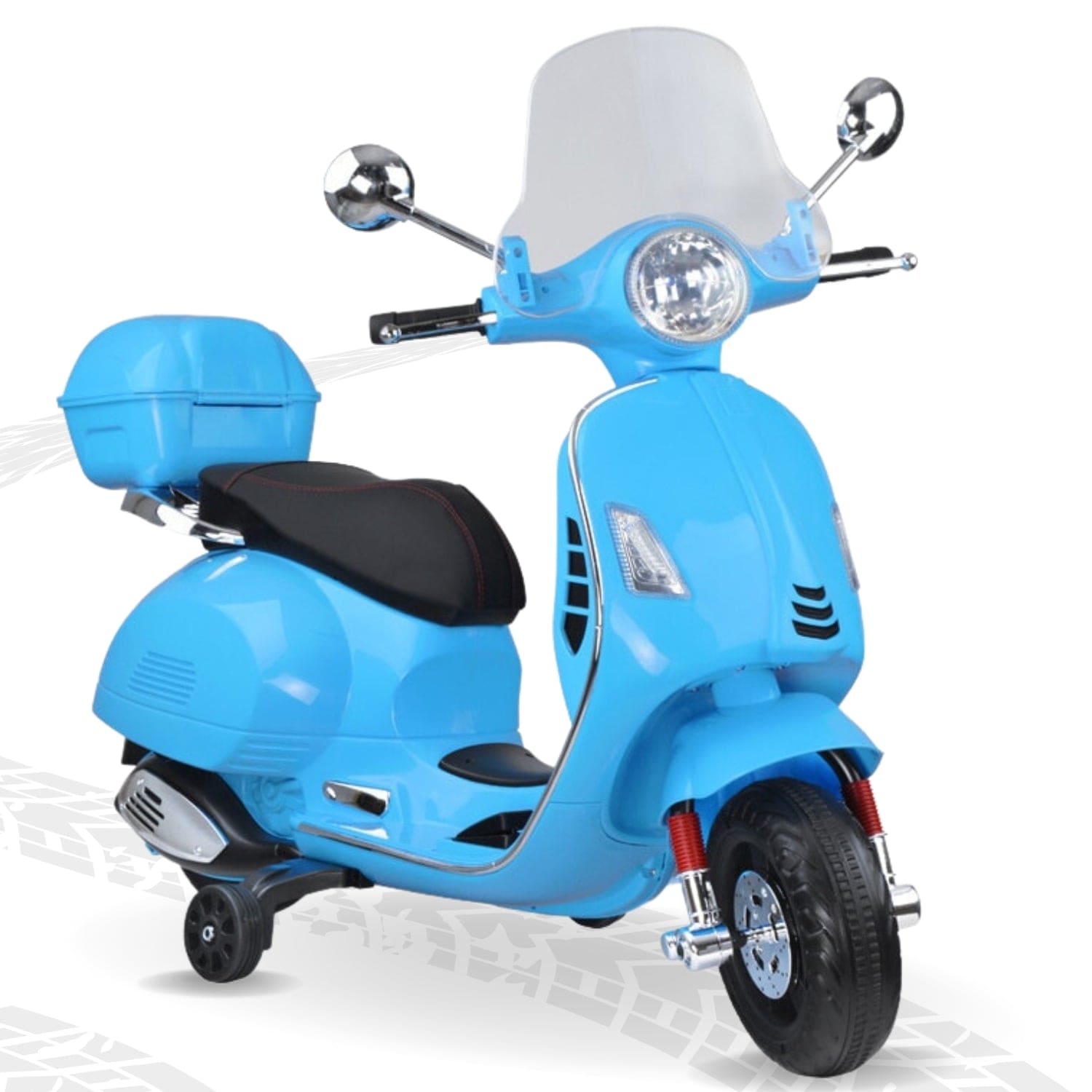 Baby Moo Vespa Rechargeable Battery Operated Bike With Music & Light With Remote - Blue