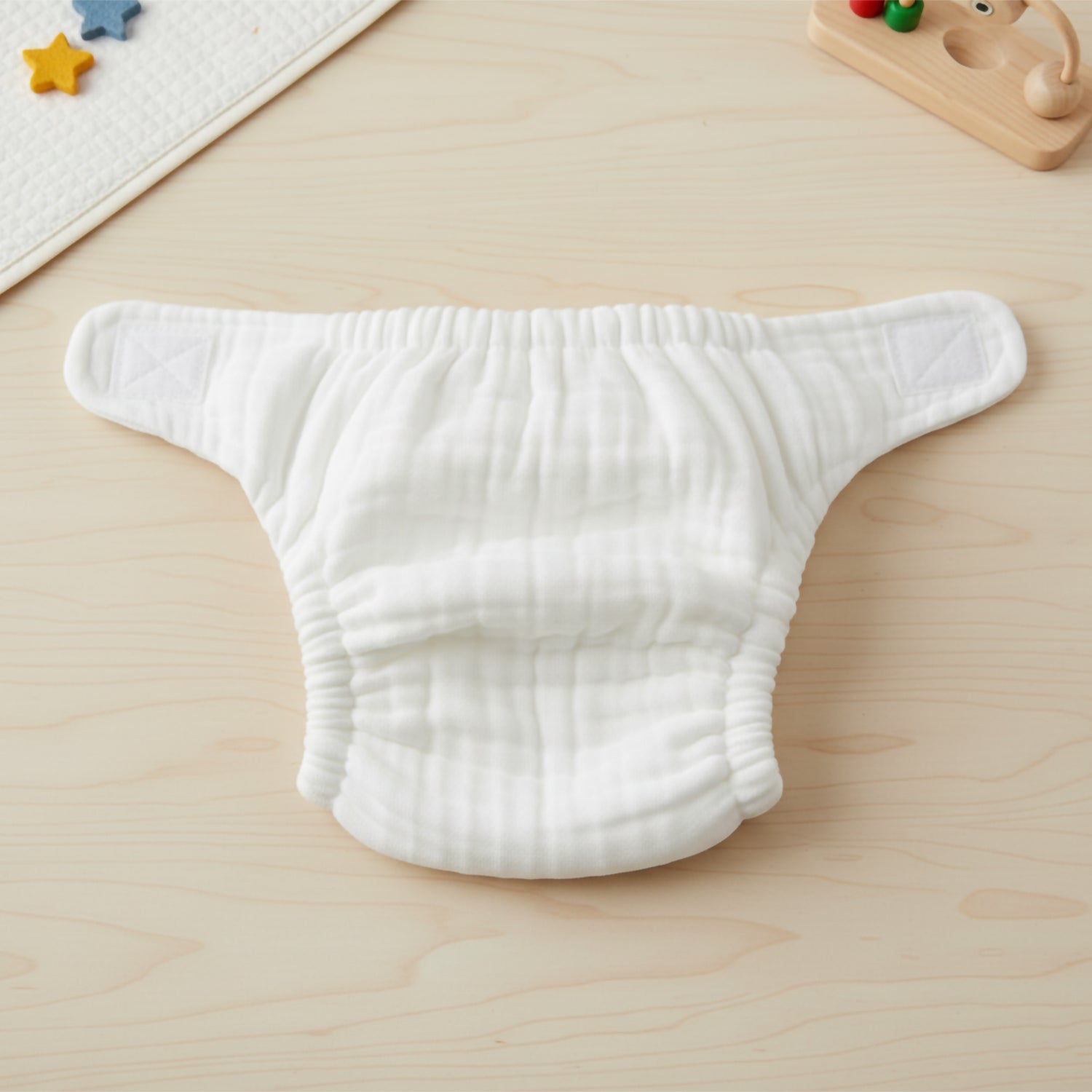 Baby Moo Plain 12 Layer Absorbent Muslin Diaper Pack of 3 - White