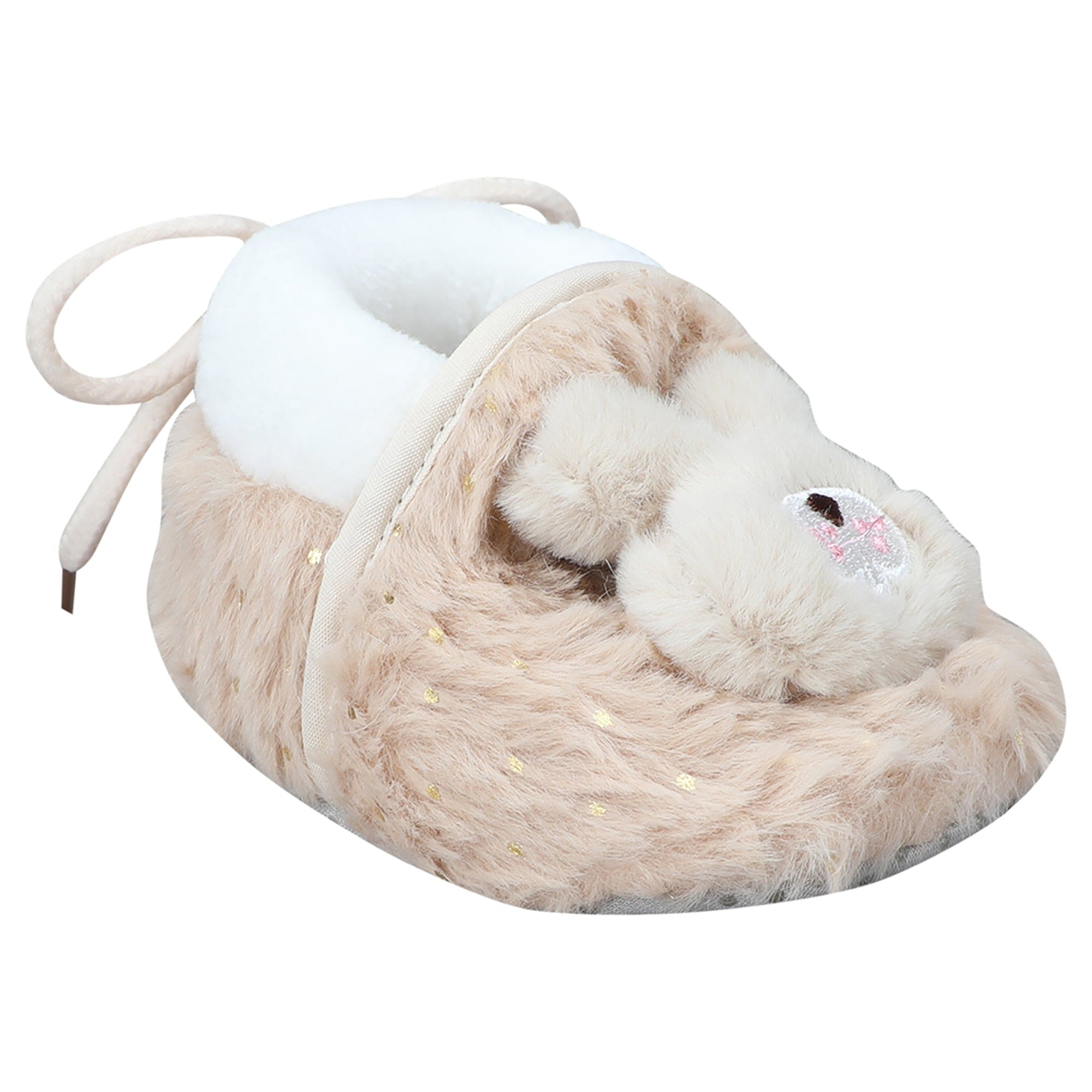 Baby Moo 3D Bunny Soft Slip-On Anti-Skid Plush Warm Booties - Brown