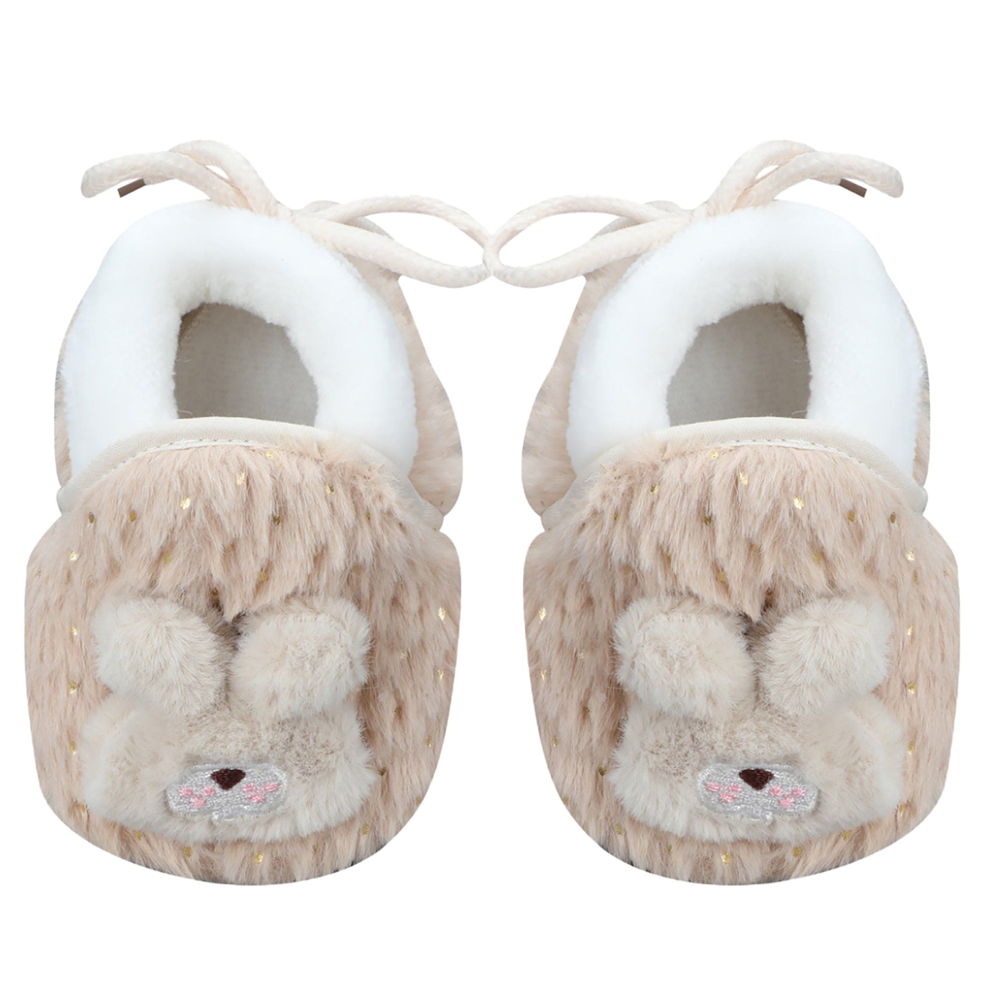 Baby Moo 3D Bunny Soft Slip-On Anti-Skid Plush Warm Booties - Brown