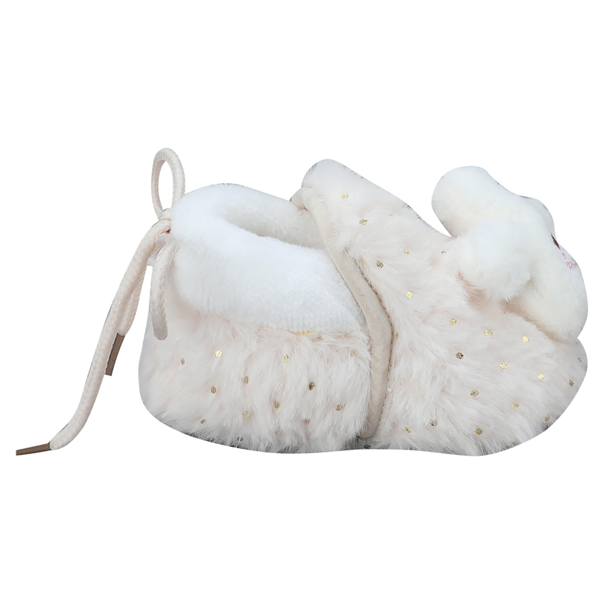 Baby Moo 3D Bunny Soft Slip-On Anti-Skid Plush Warm Booties - Cream