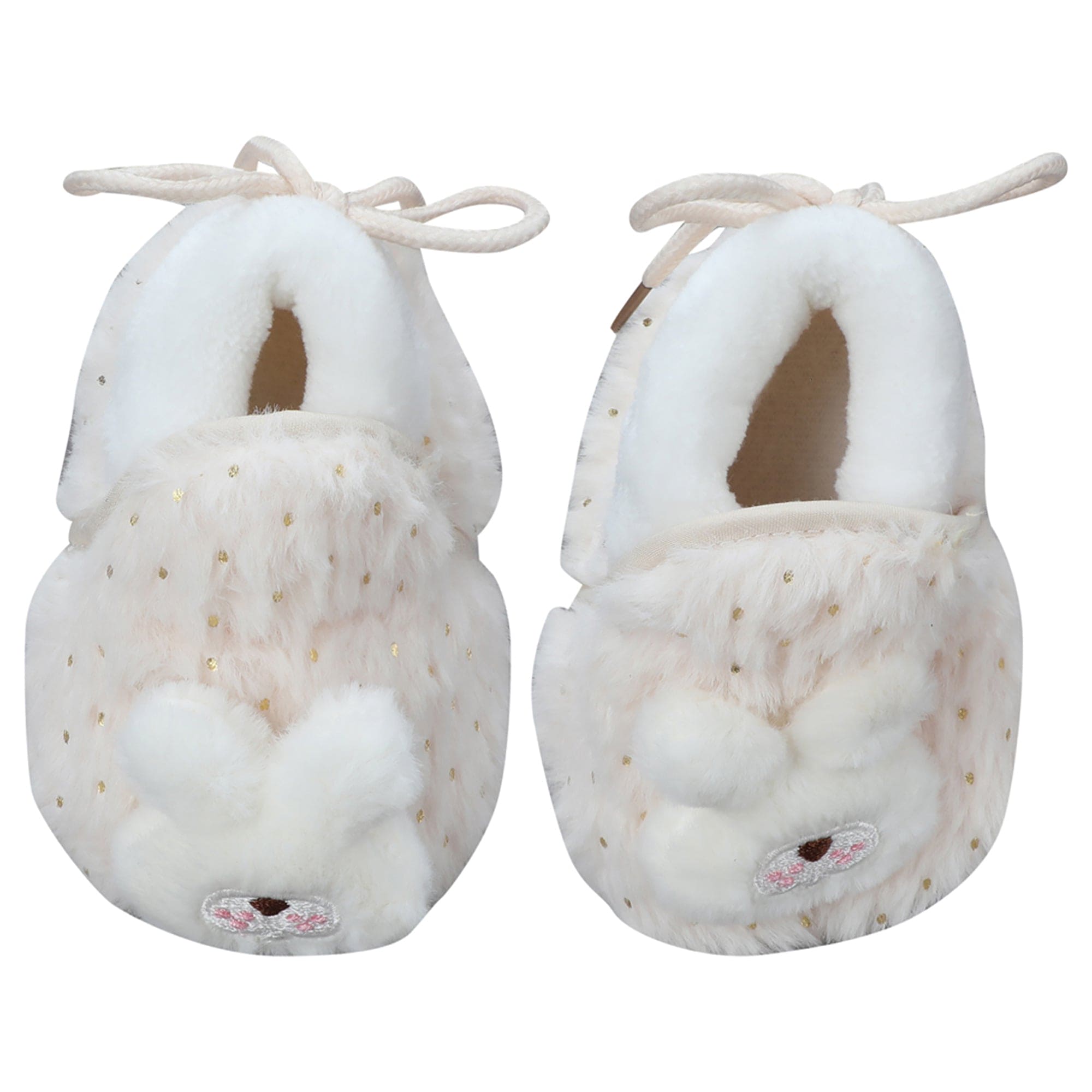 Baby Moo 3D Bunny Soft Slip-On Anti-Skid Plush Warm Booties - Cream