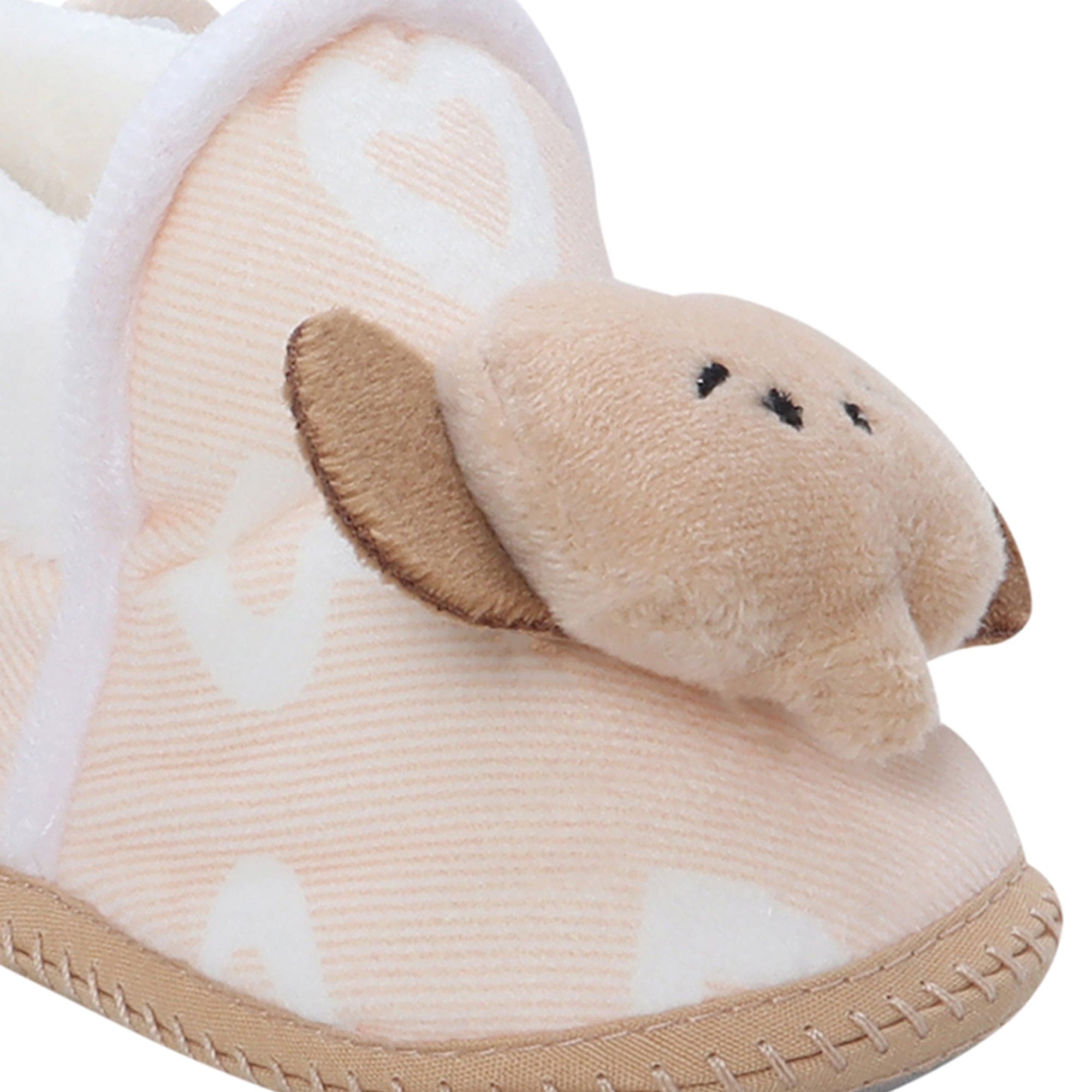 Baby Moo 3D Elephant Soft Slip-On Anti-Skid Plush Warm Booties - Beige