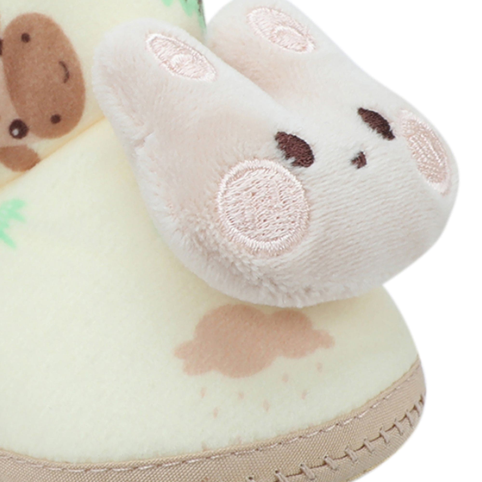 Baby Moo 3D Hunny Bunny Soft Slip-On Anti-Skid Plush Warm Booties - Yellow