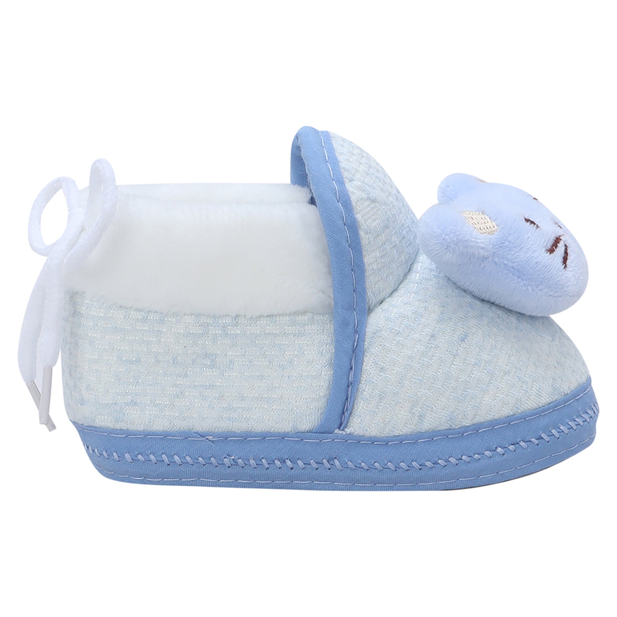 Baby Moo 3D Cute Kitty Soft Slip-On Anti-Skid Plush Warm Booties - Blue