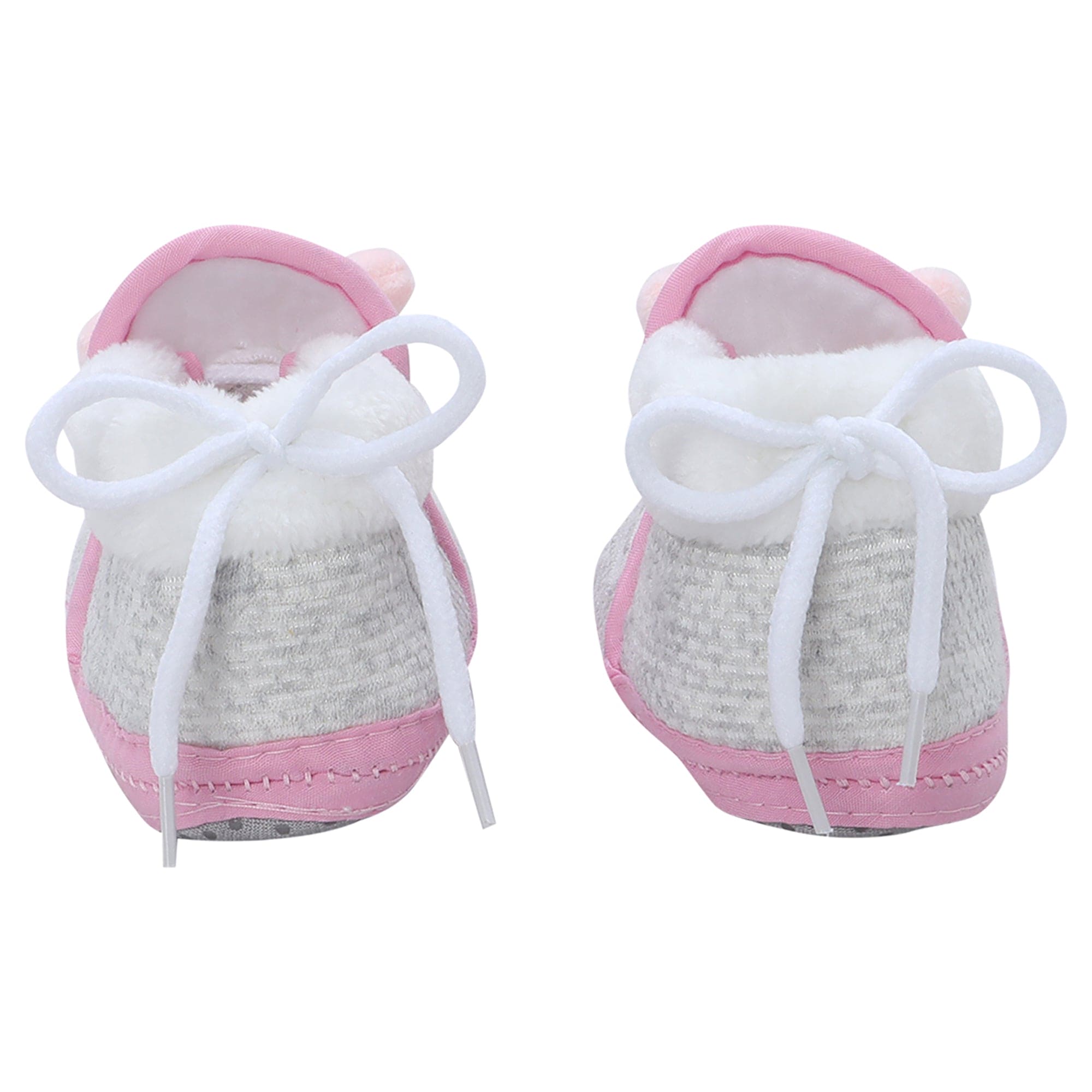 Baby Moo 3D Cute Kitty Soft Slip-On Anti-Skid Plush Warm Booties - Pink