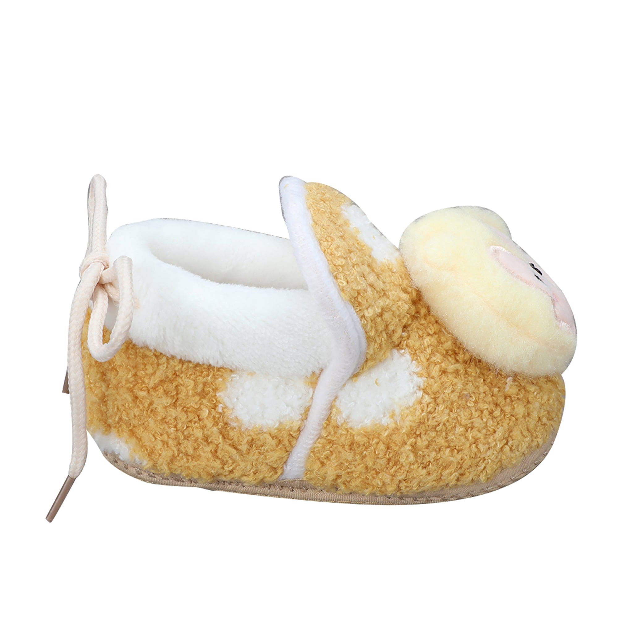 Baby Moo 3D Squirrel Soft Slip-On Anti-Skid Plush Warm Booties - Yellow