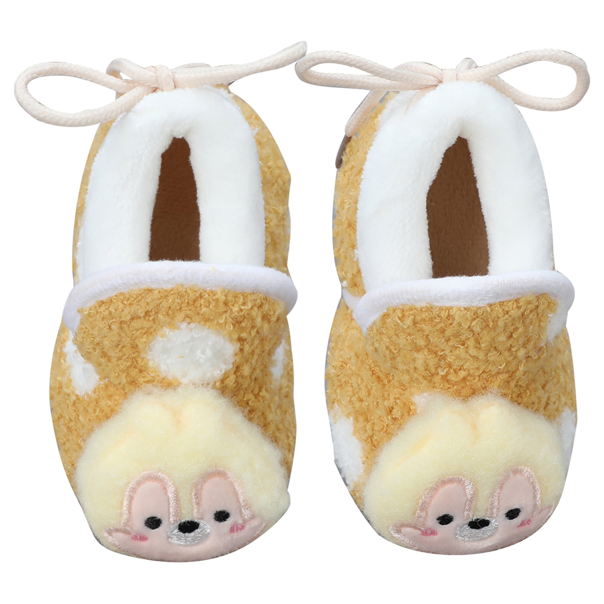 Baby Moo 3D Squirrel Soft Slip-On Anti-Skid Plush Warm Booties - Yellow