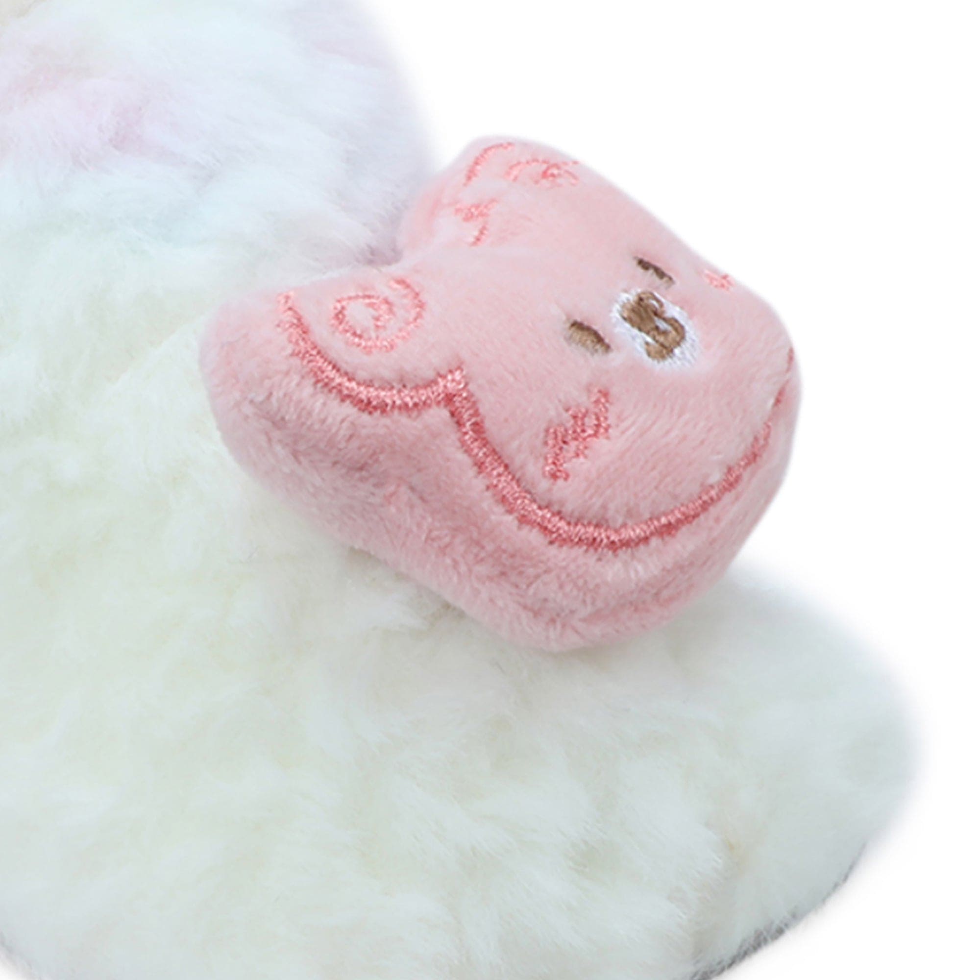 Baby Moo 3D Cute Teddy Soft Slip-On Anti-Skid Plush Warm Booties - Pink