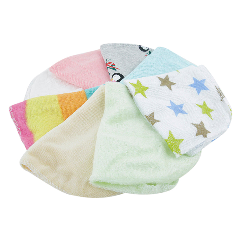 Printed Hosiery 8 Pcs Wash Cloth - Multicolour