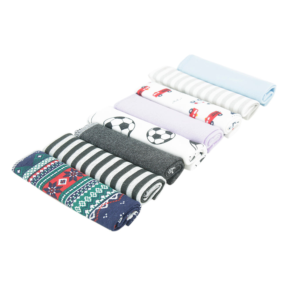 Printed Terry 8 Pcs Wash Cloth - Multicolour