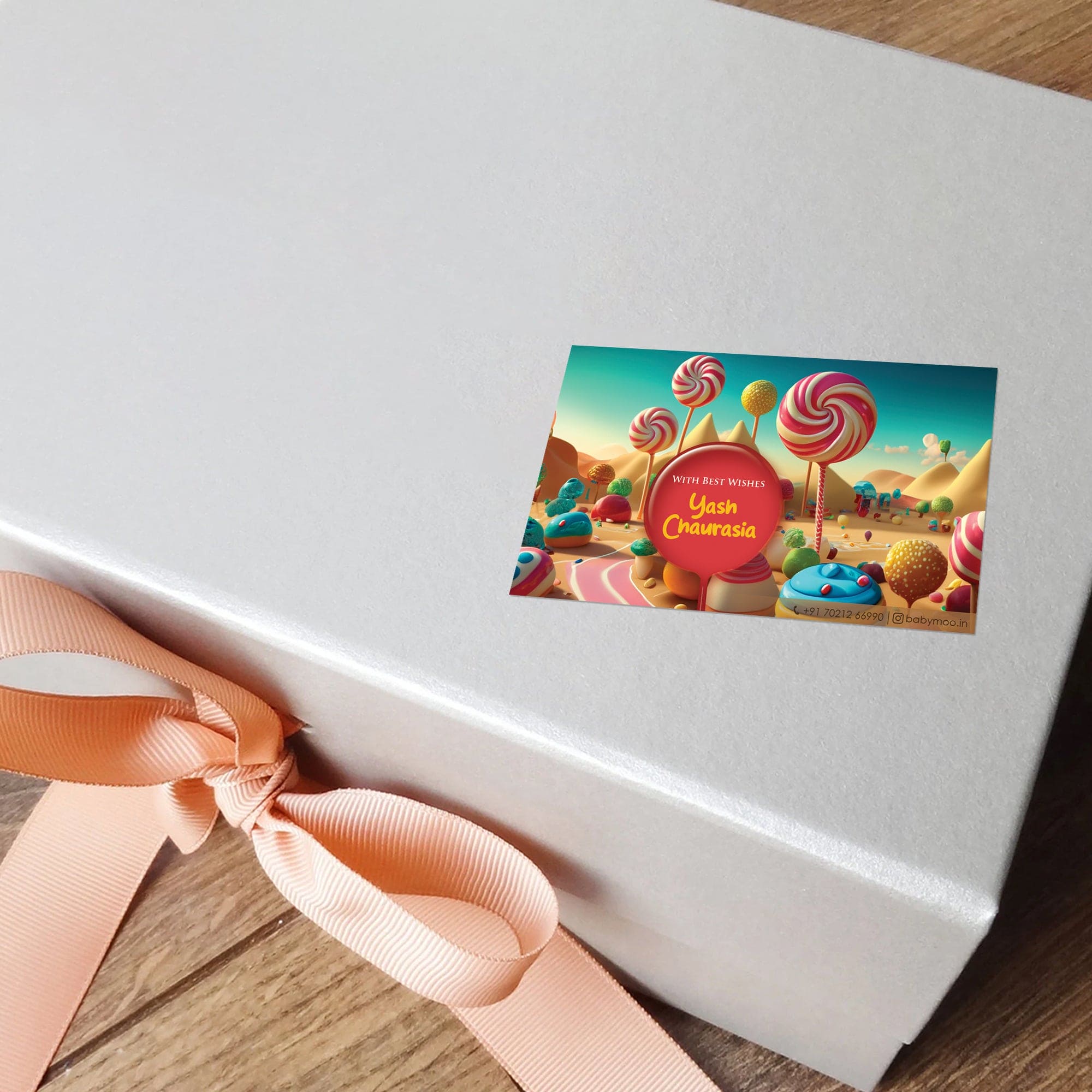 Baby Moo Lollipop 40 Gift Card Pack Personalised Wish Tags - Multicolour