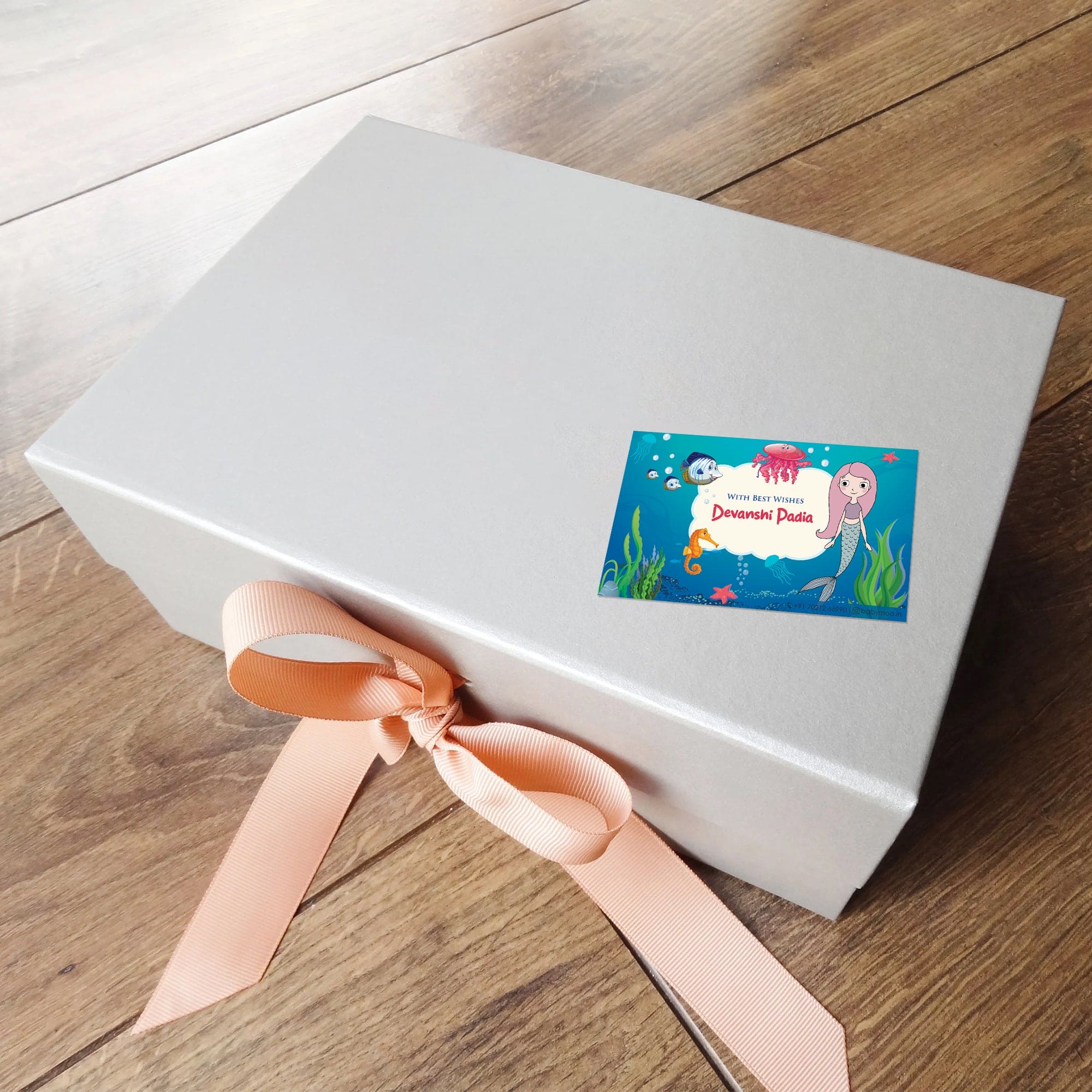 Baby Moo Aqua World 40 Gift Card Pack Personalised Wish Tags - Blue