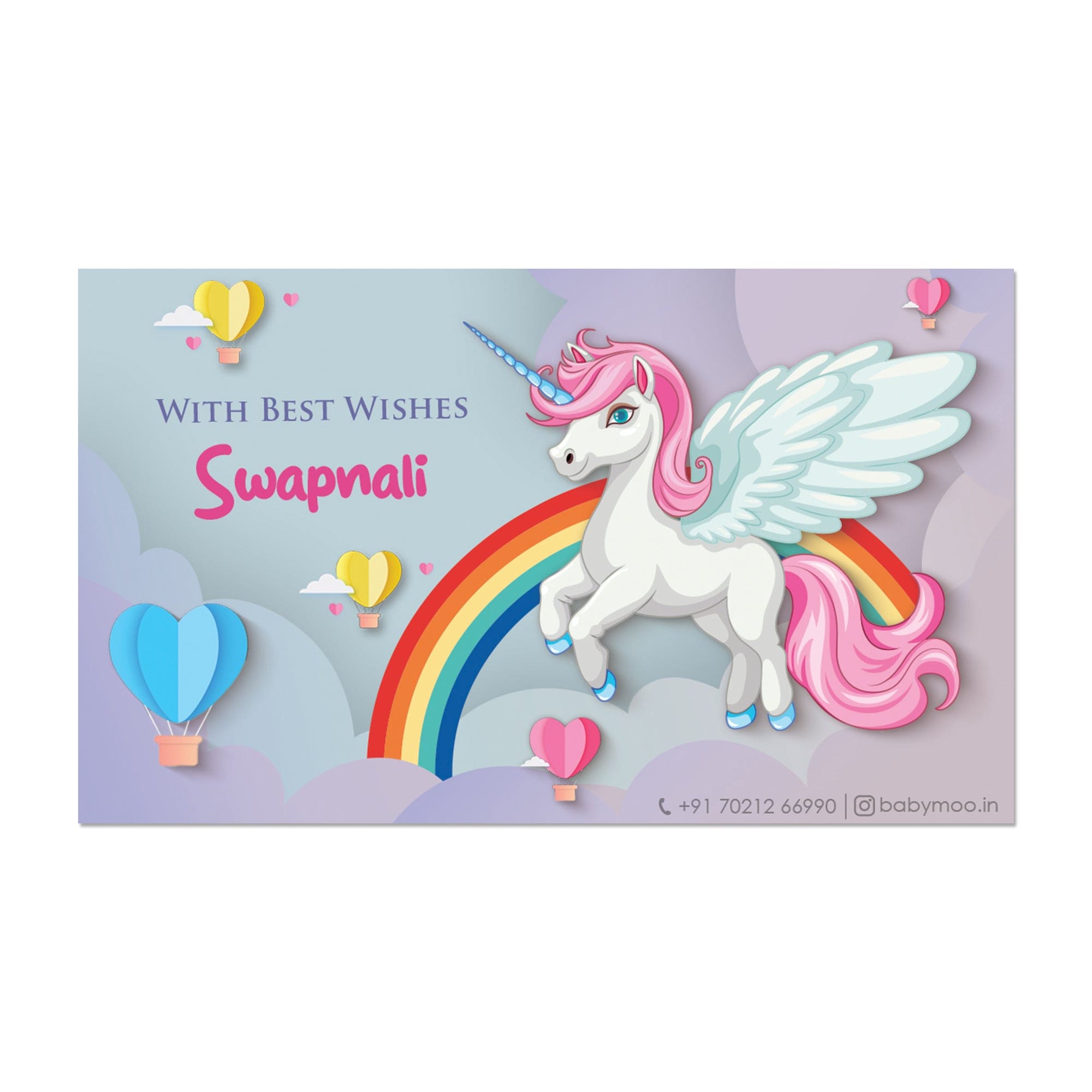 Baby Moo Celestial Unicorn 40 Gift Card Pack Personalised Wish Tags - Multicolour