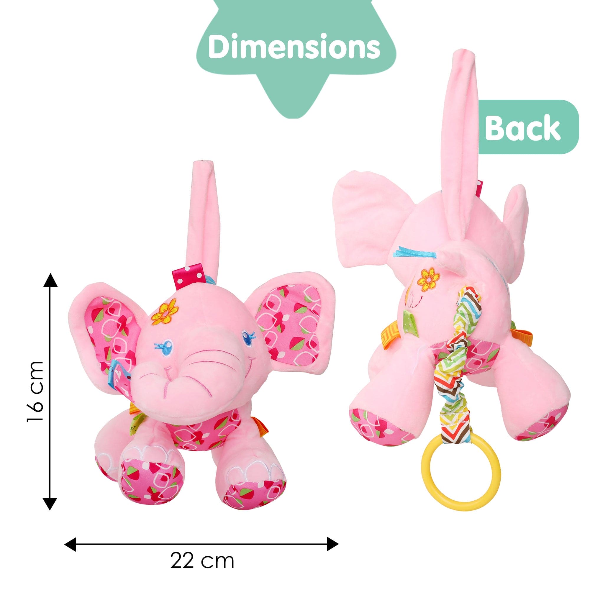 Pretty Elephant Pink Hanging Pulling Toy