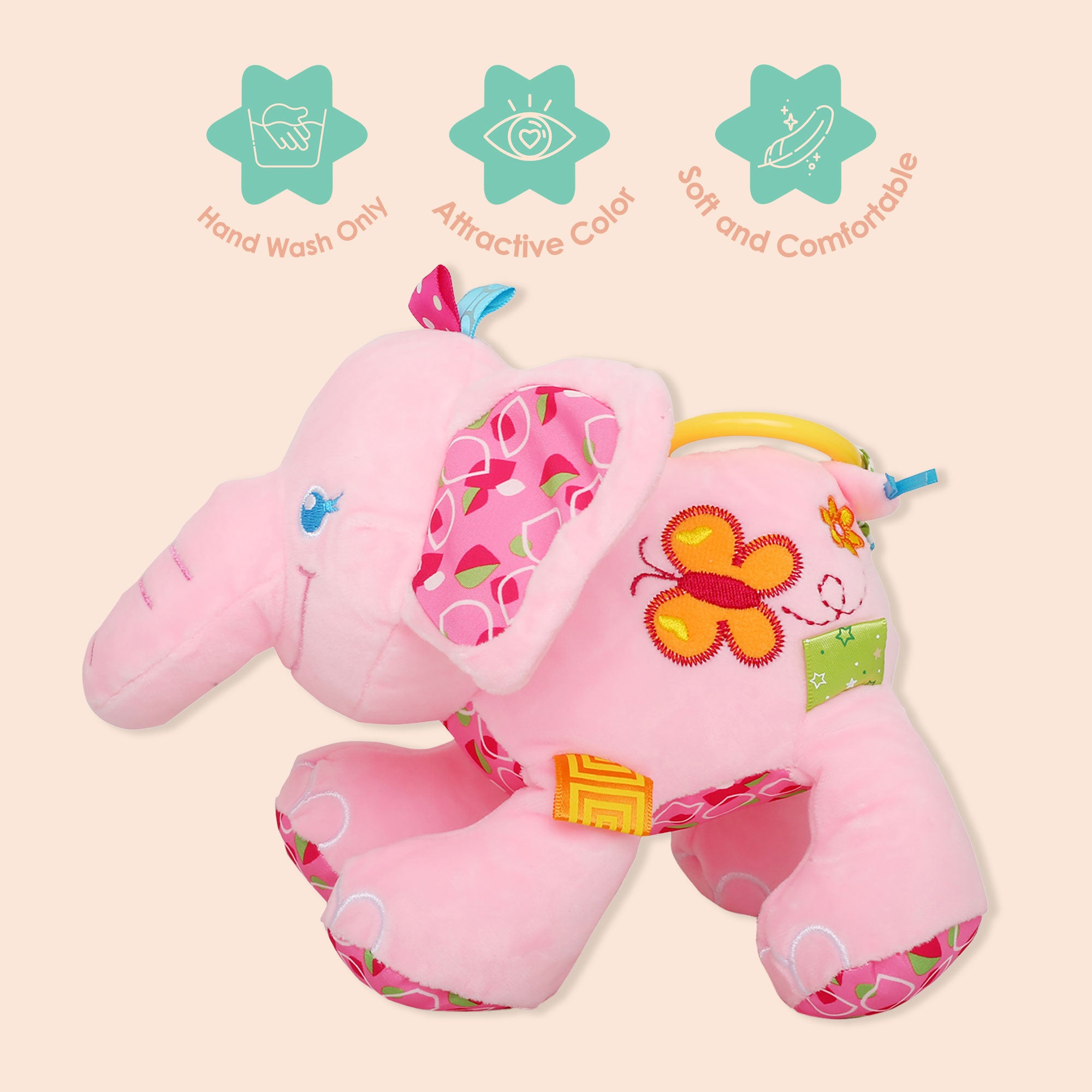 Pretty Elephant Pink Hanging Pulling Toy