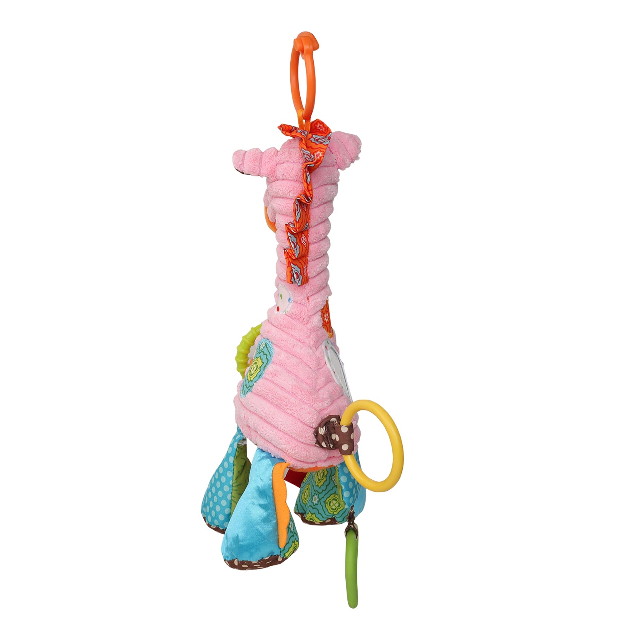 Giraffe Pink Pulling Toy With Teether