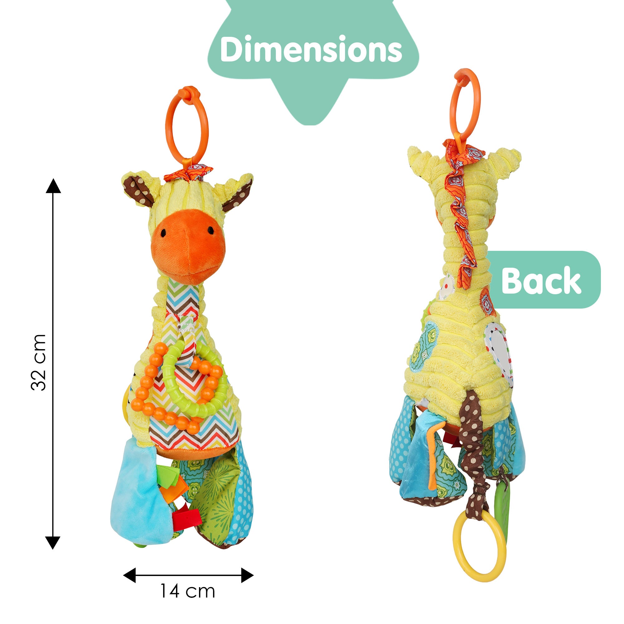 Giraffe Yellow Pulling Toy With Teether