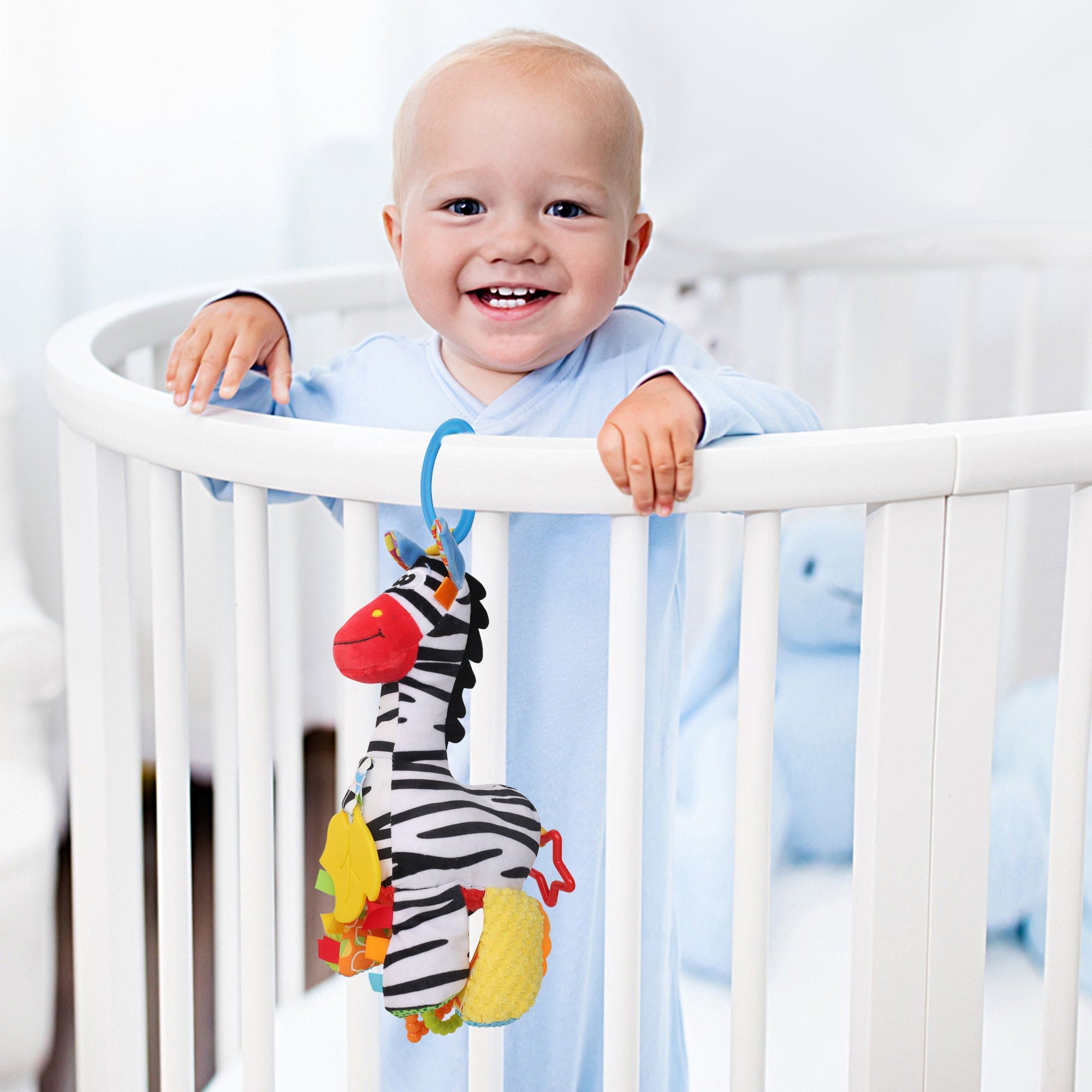 Zebra Multicolour Hanging Pulling Toy With Teether