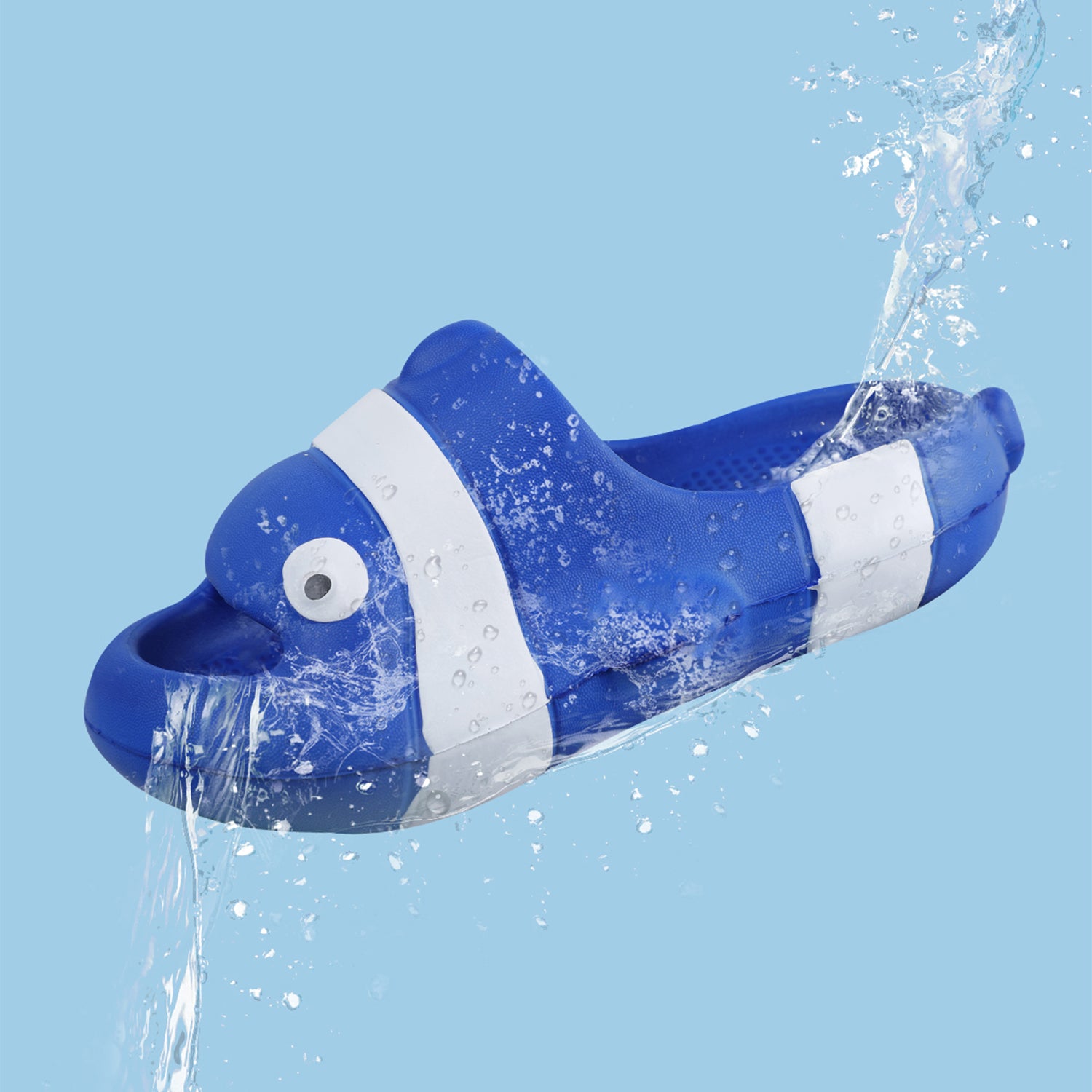 Baby Moo Nemo Waterproof Soft Slippers Anti-Skid Sliders - Blue - Baby Moo