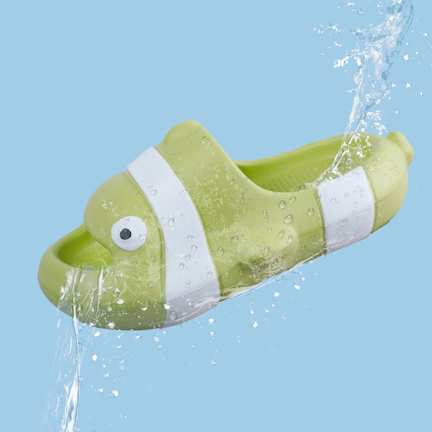 Baby Moo Nemo Waterproof Soft Slippers Anti-Skid Sliders - Green