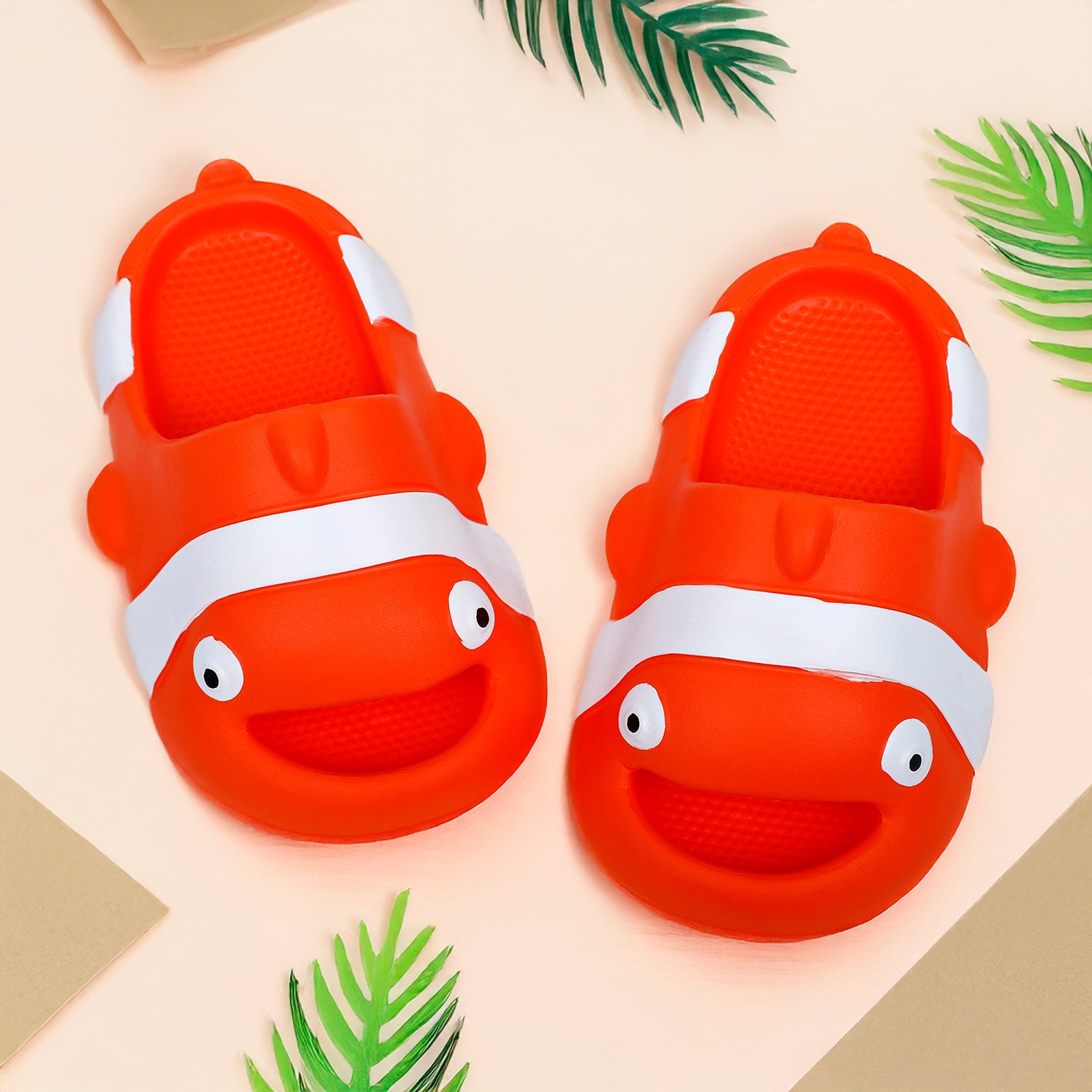 Baby Moo Nemo Waterproof Soft Slippers Anti-Skid Sliders - Orange