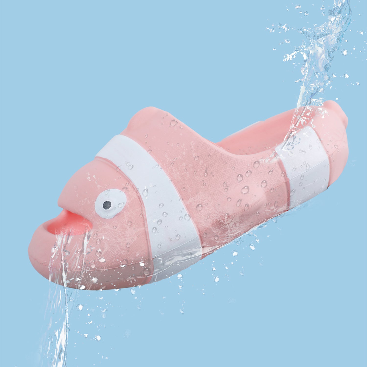 Pink discount fish slippers