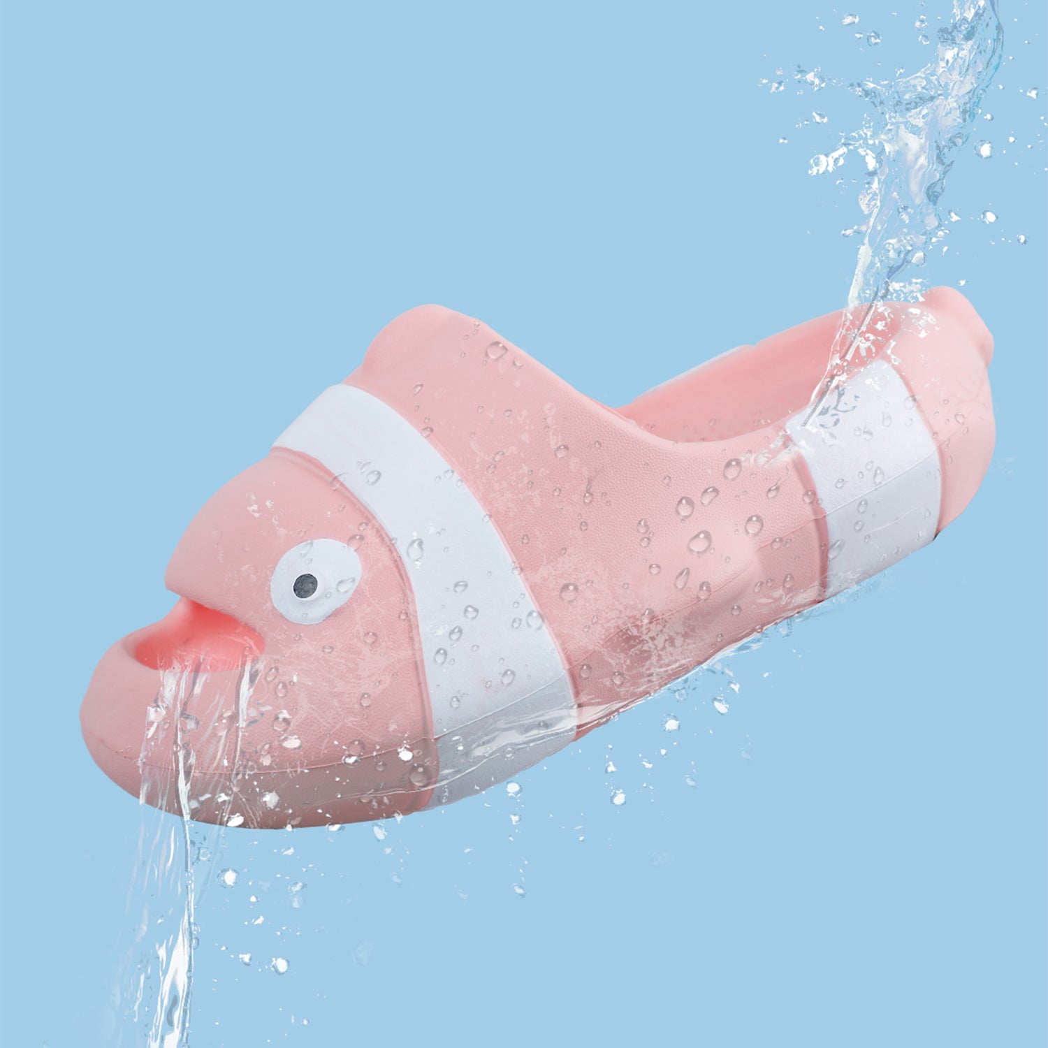 Baby Moo Nemo Waterproof Soft Slippers Anti-Skid Sliders - Pink