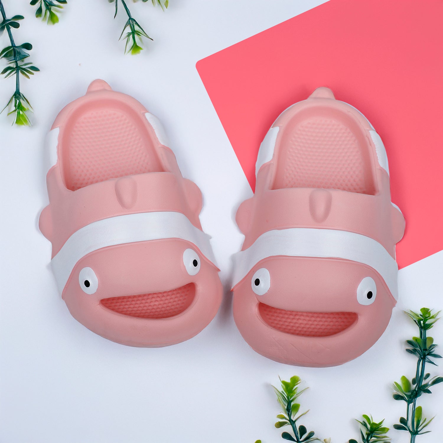 Baby Moo Nemo Waterproof Soft Slippers Anti-Skid Sliders - Pink