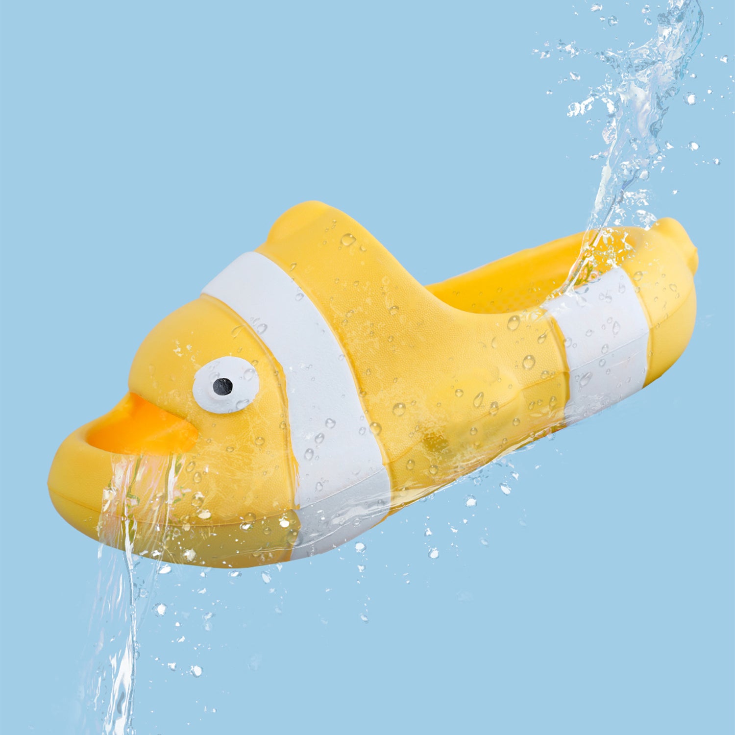 Baby Moo Nemo Waterproof Soft Slippers Anti-Skid Sliders - Yellow - Baby Moo