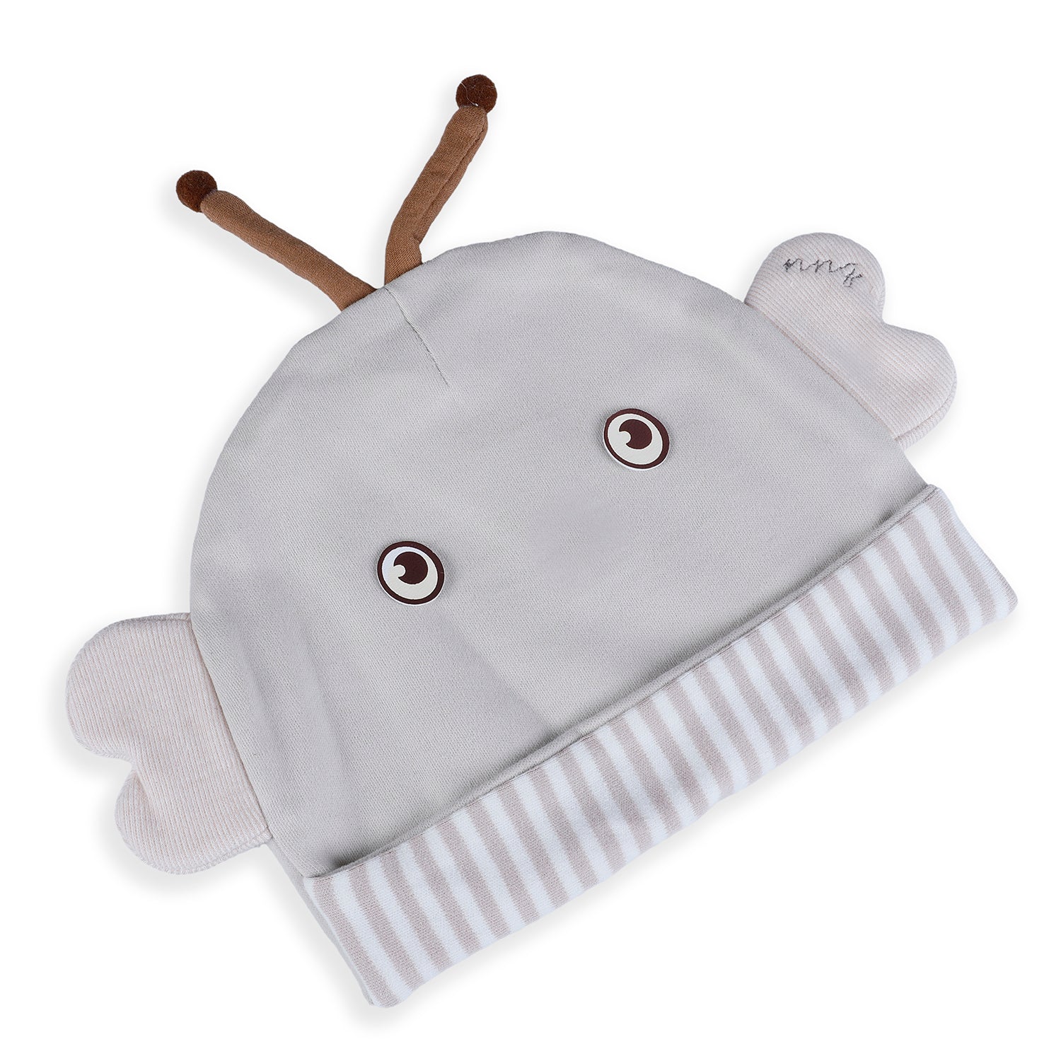 Baby Moo Cartoon Face 3D Ear Cap - Grey - Baby Moo