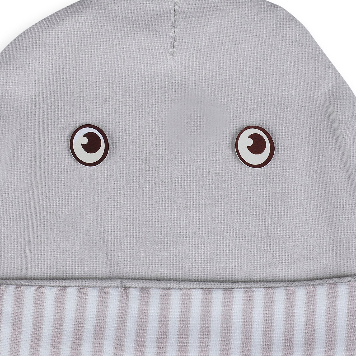 Baby Moo Cartoon Face 3D Ear Cap - Grey - Baby Moo