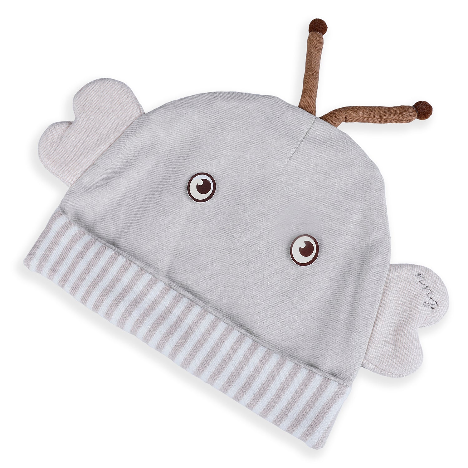 Baby Moo Cartoon Face 3D Ear Cap - Grey - Baby Moo