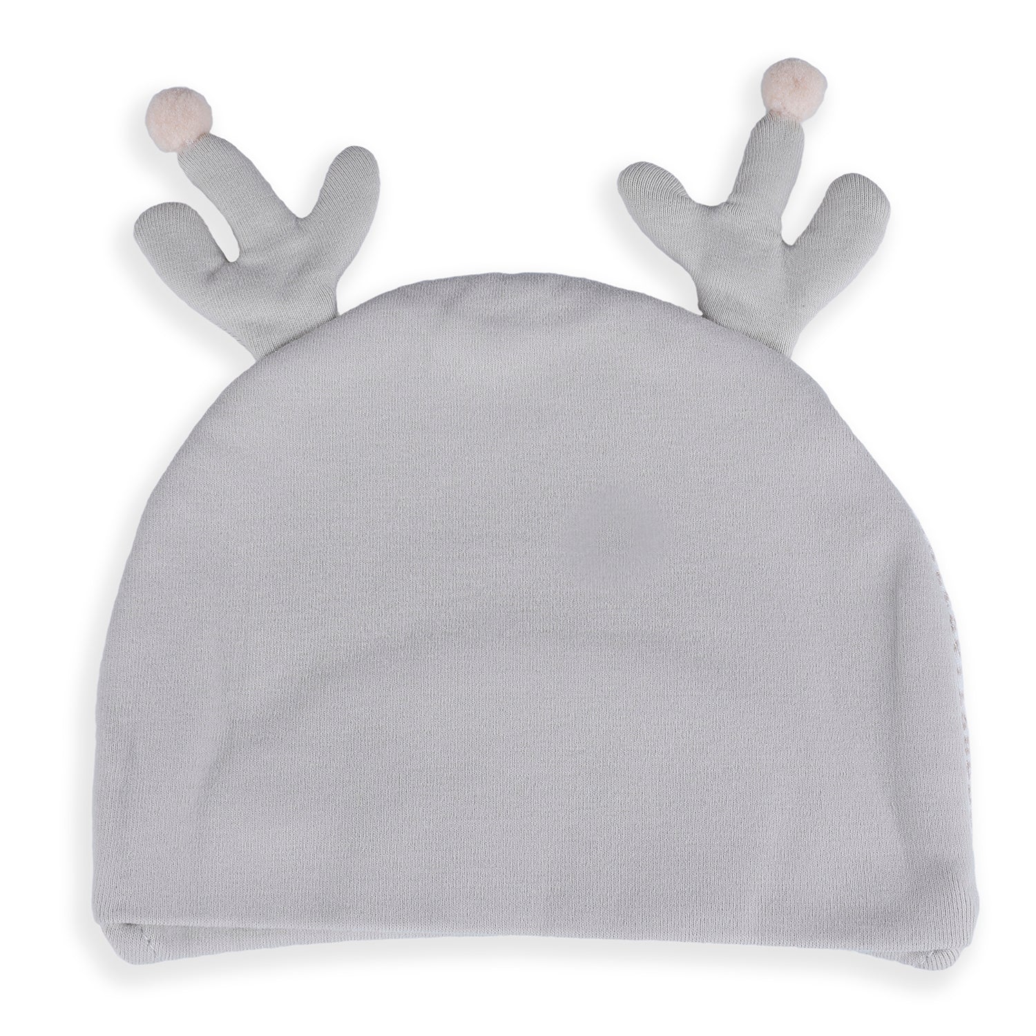 Baby Moo Deer Antler Soft Cotton Cap - Grey - Baby Moo