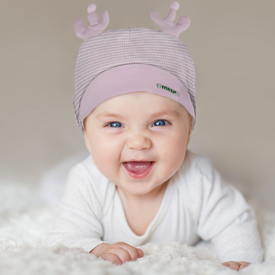 Baby Moo Deer Antler Soft Cotton Cap - Pink - Baby Moo
