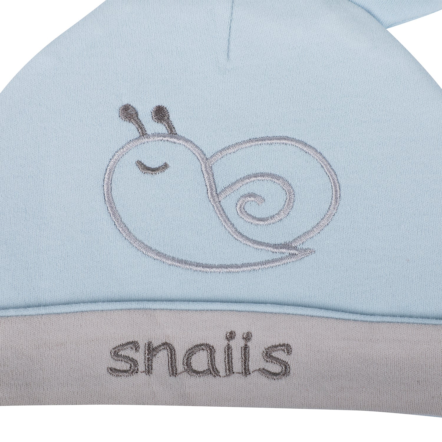 Baby Moo Lazy Snail Organic Soft Cotton Cap - Blue - Baby Moo