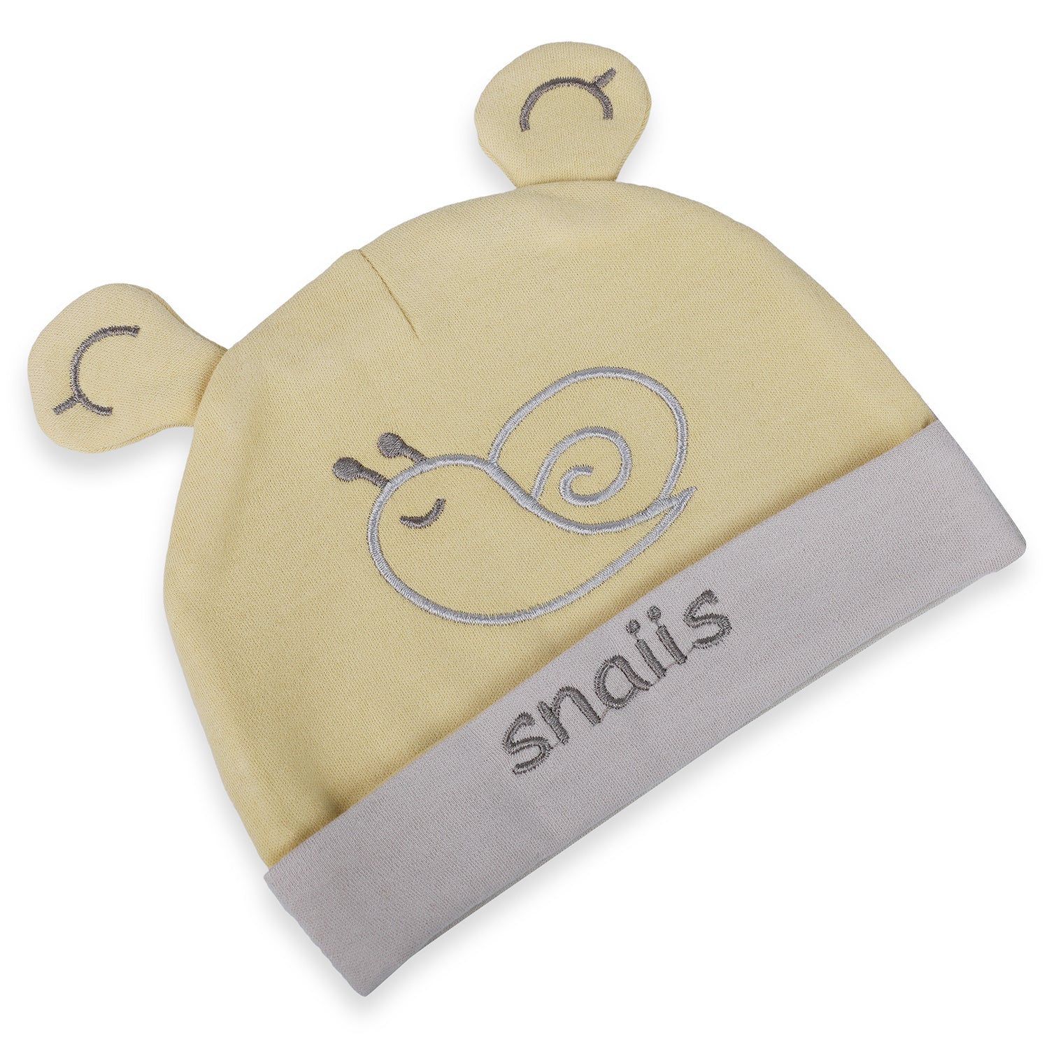 Baby Moo Lazy Snail Organic Soft Cotton Cap - Yellow - Baby Moo