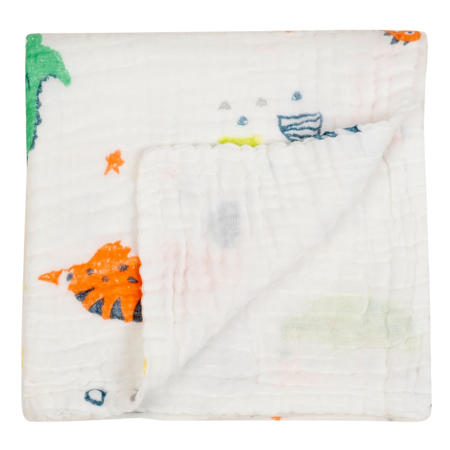 Baby Moo Dino 100% Cotton Ultra Soft Eco Friendly Absorbent Towel - White