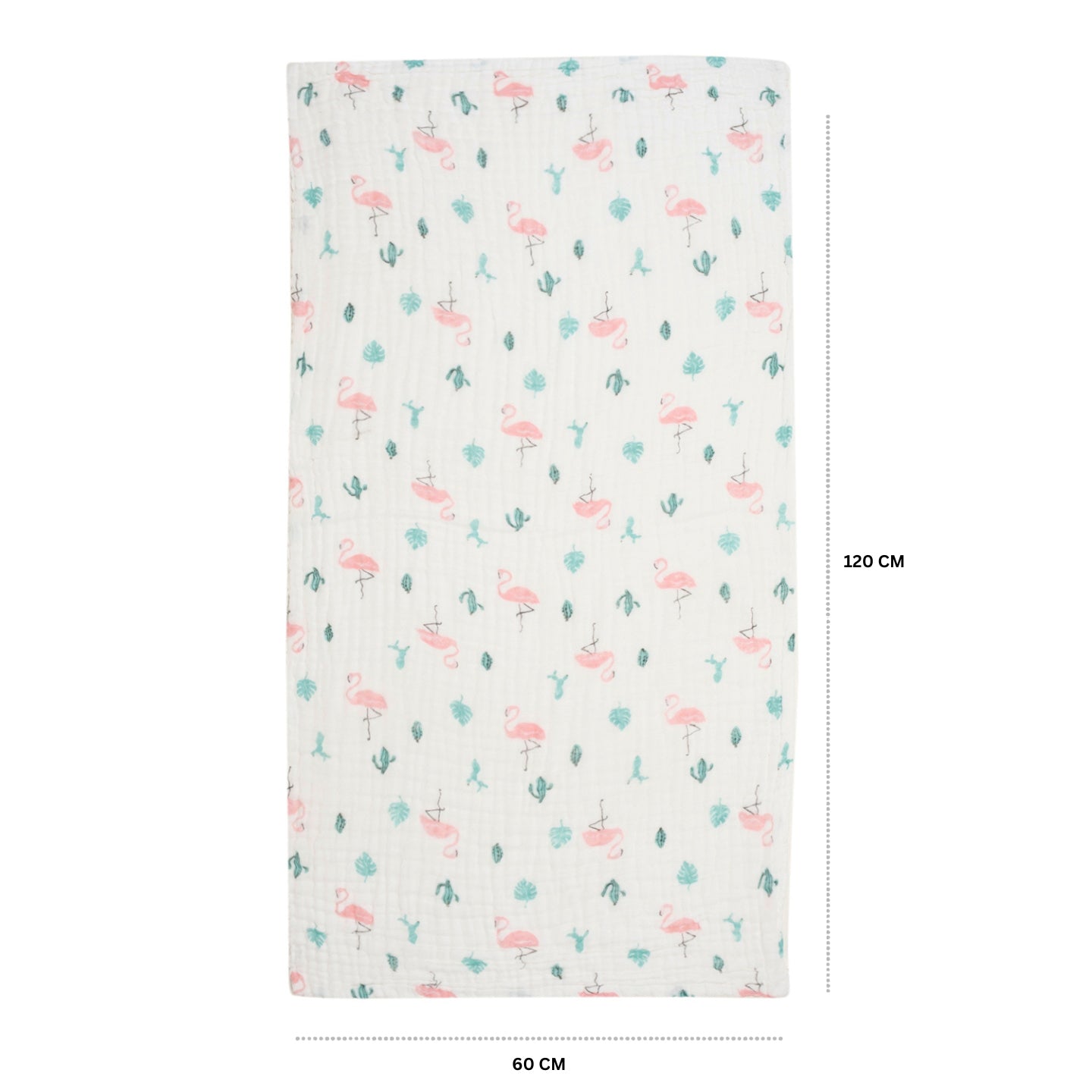 Baby Moo Flamingo 100% Cotton Ultra Soft Eco Friendly Absorbent Towel - White