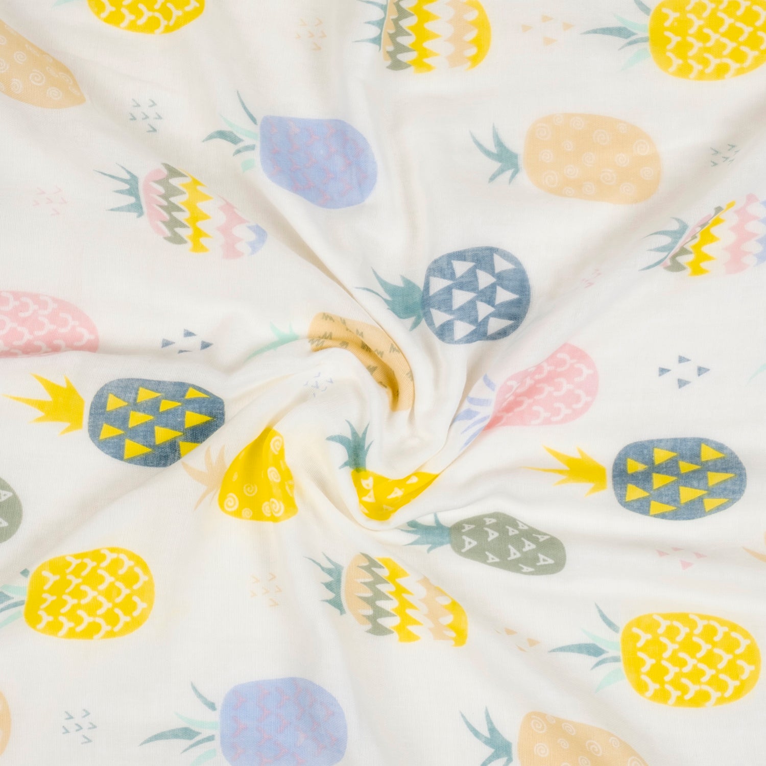 Baby Moo Pineapple 100% Cotton Ultra Soft Eco Friendly Absorbent Premium Bath Towel - White