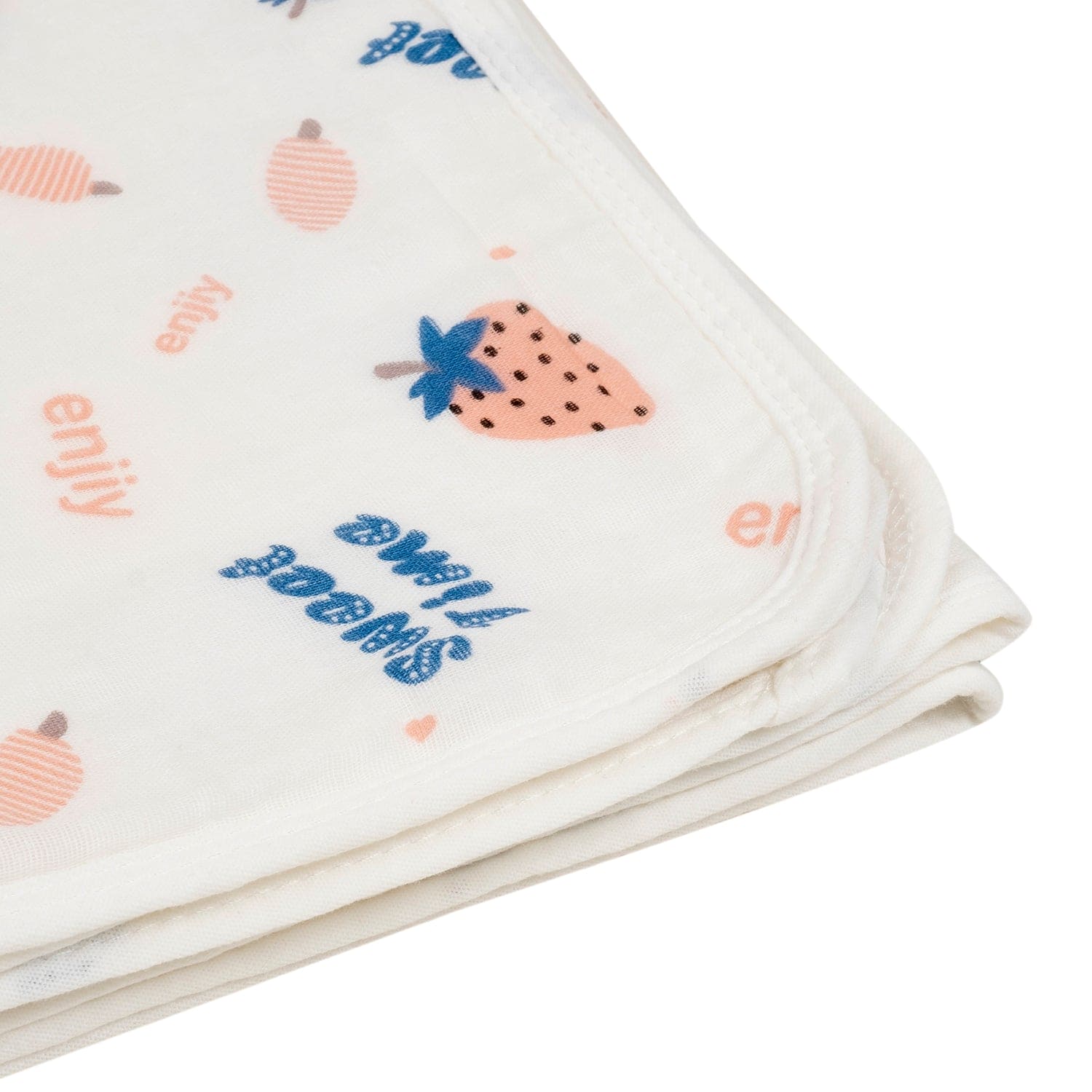 Baby Moo Strawberry 100% Cotton Ultra Soft Eco Friendly Absorbent Premium Bath Towel - White